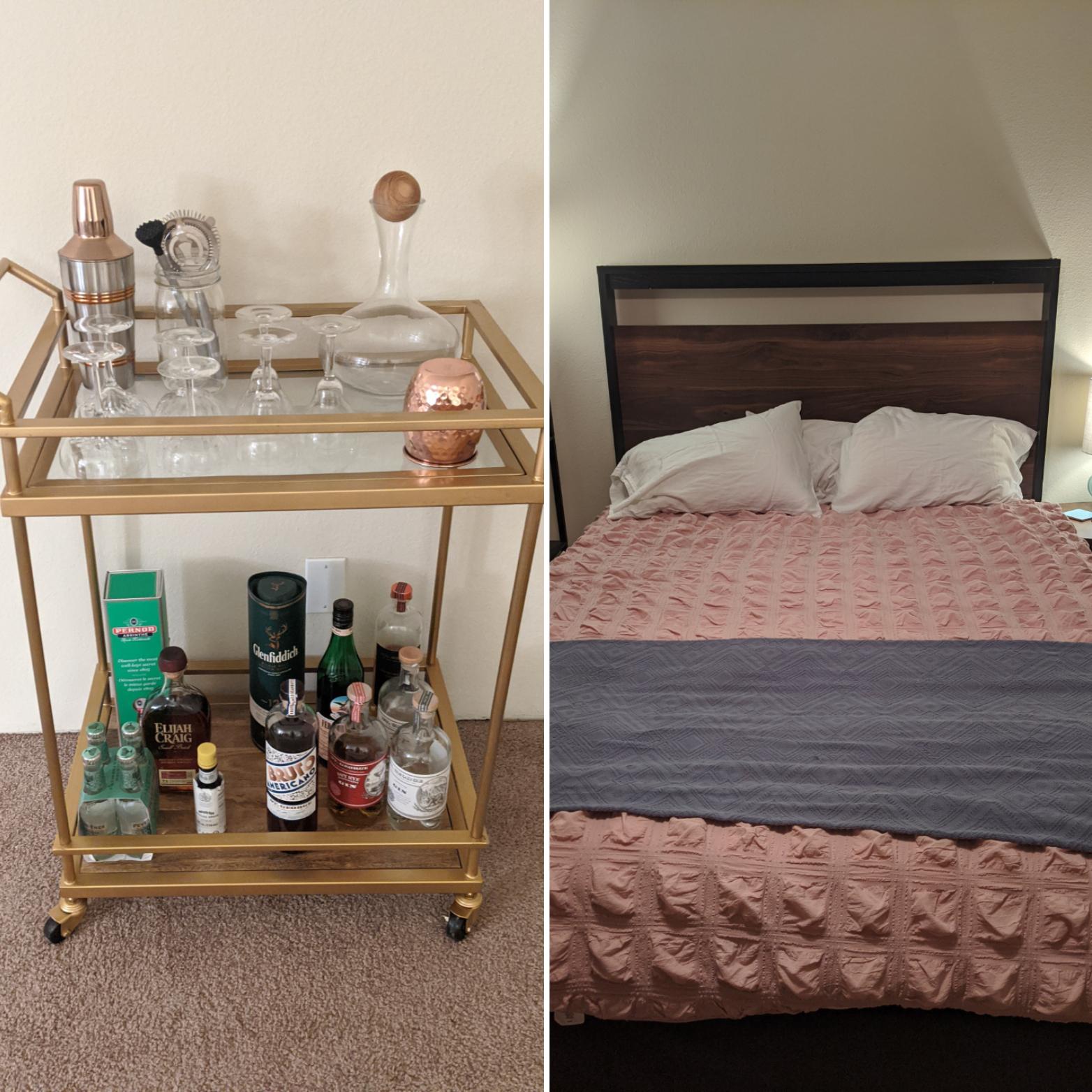 Another successful Goodwill furniture haul! I've been looking for a bar cart for ages, and I