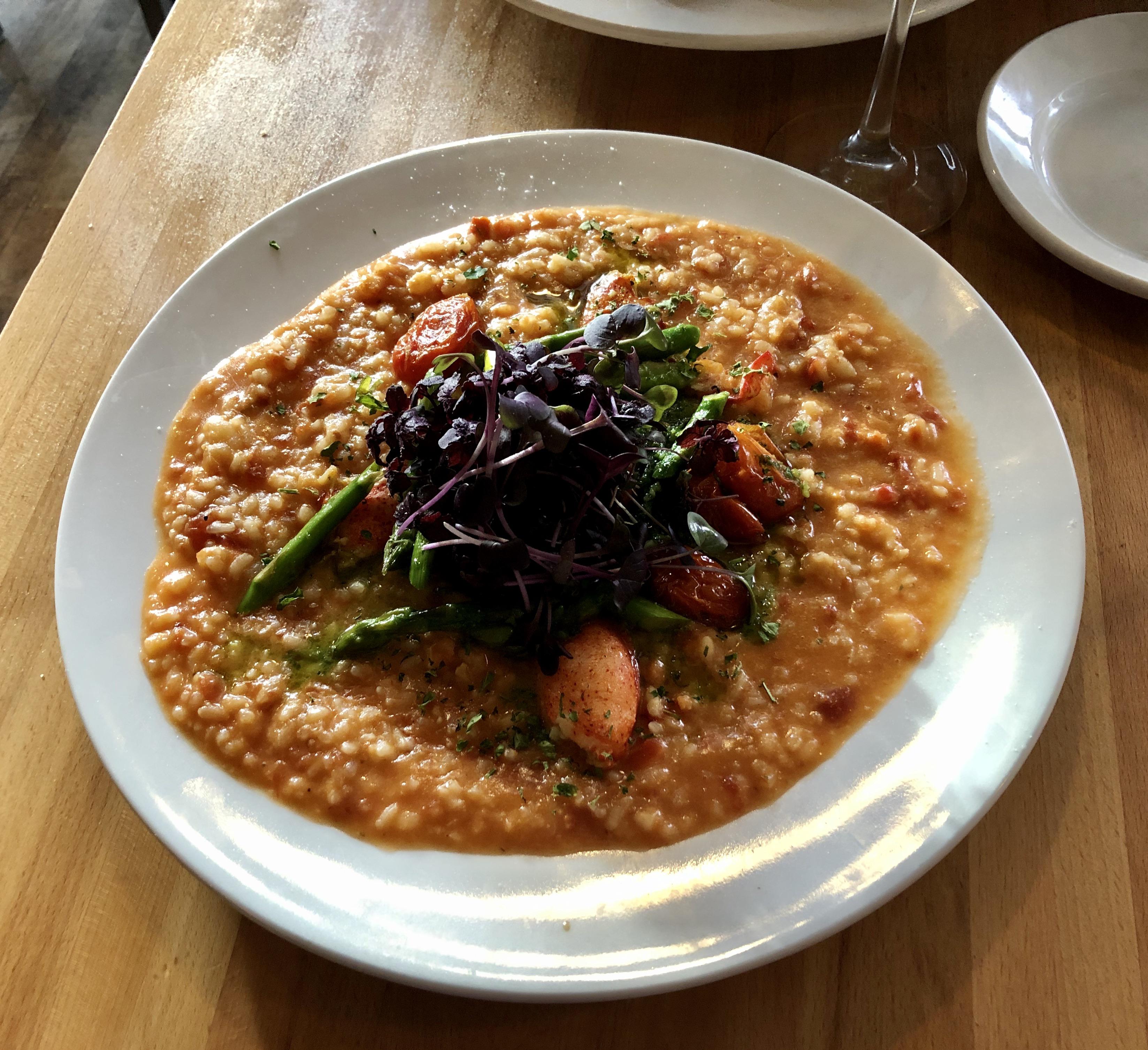 [I Ate] Lobster Risotto with Asparagus and Microgreens r/food