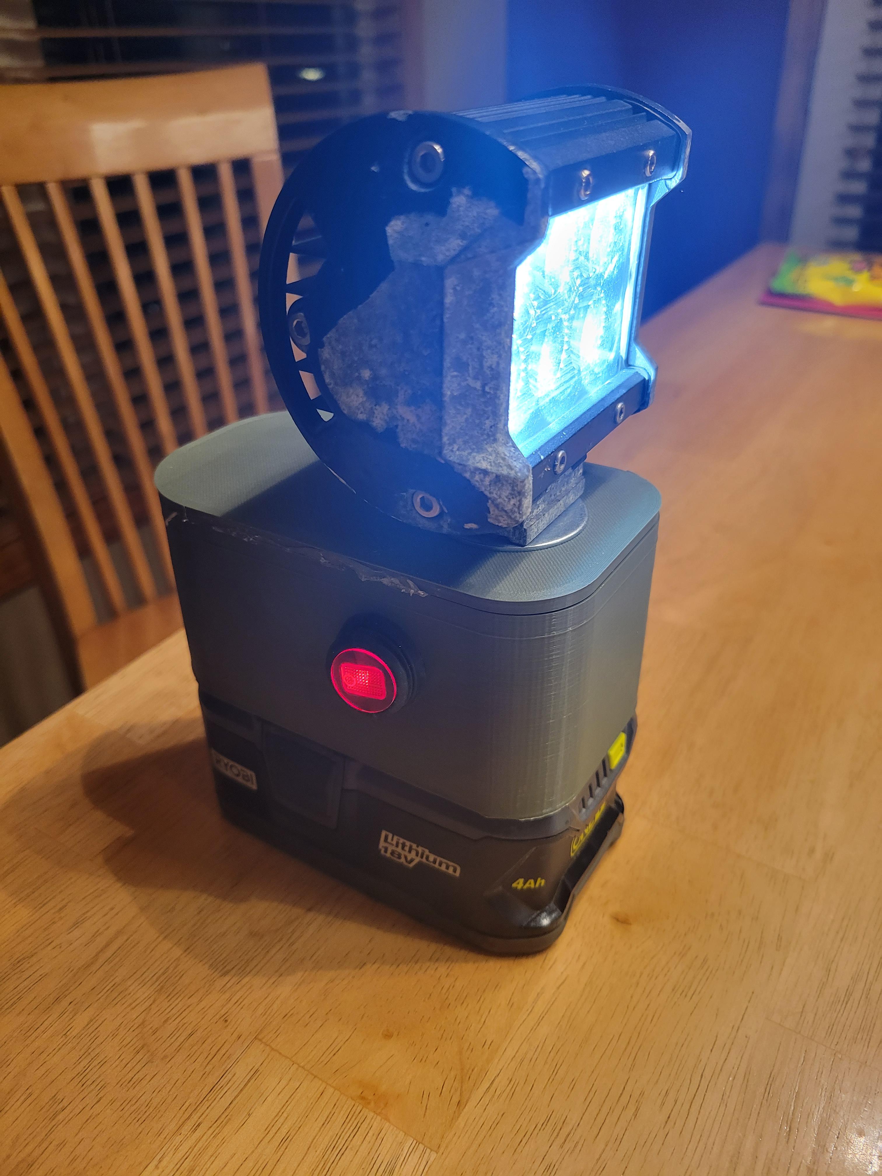 12v LED spot light using Ryobi18v battery : r/functionalprint
