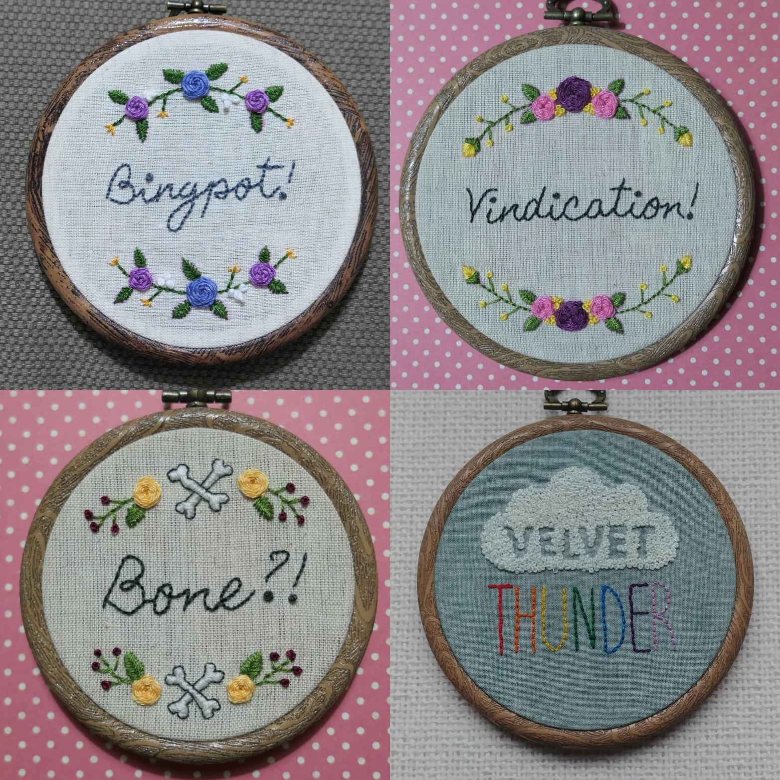 I like stitching quotes, they are quick and easy. I'm a Brooklyn nine