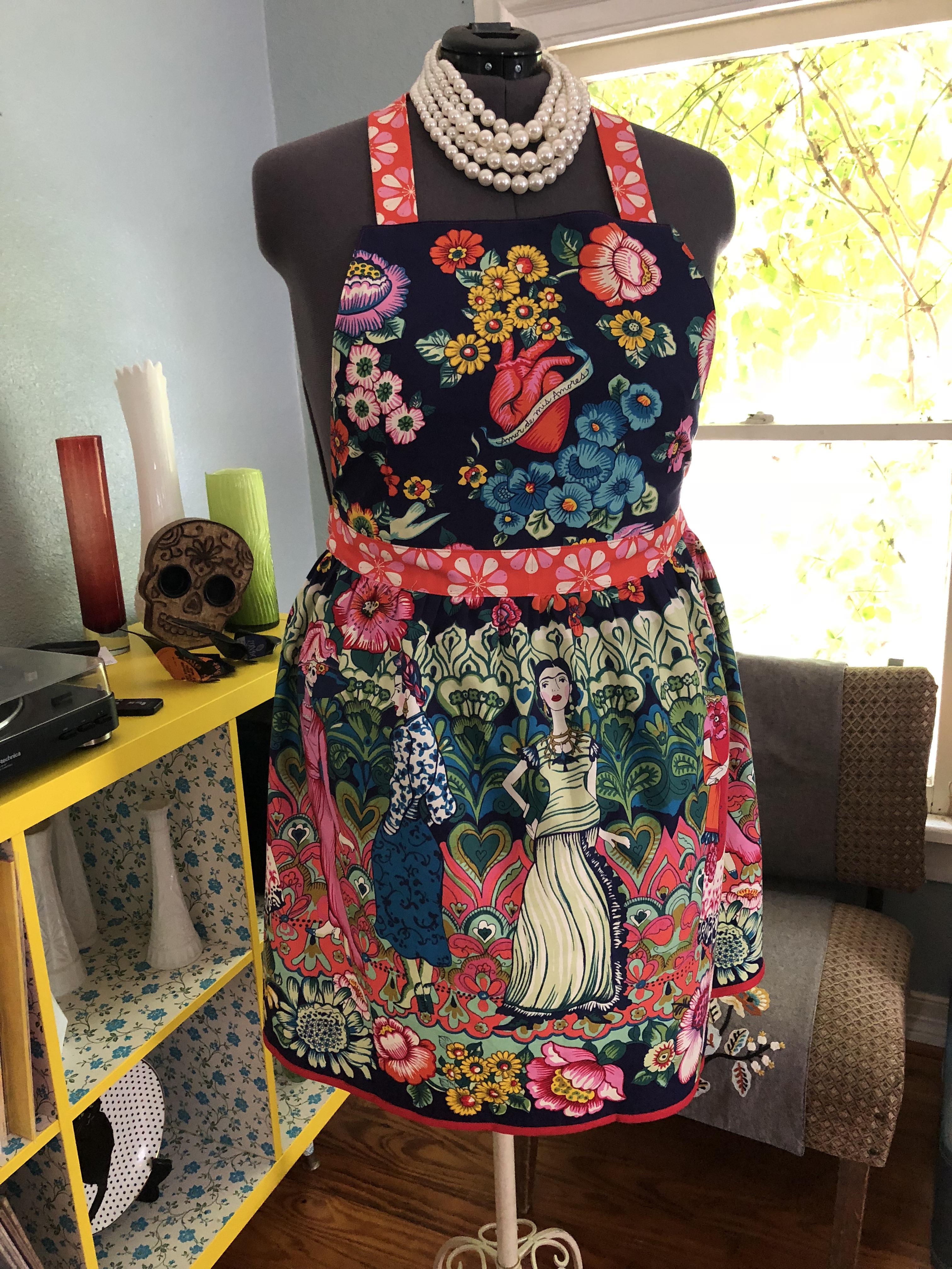 Viva La Frida! Apron I made with Alexander Henry Frida/Folklorico
