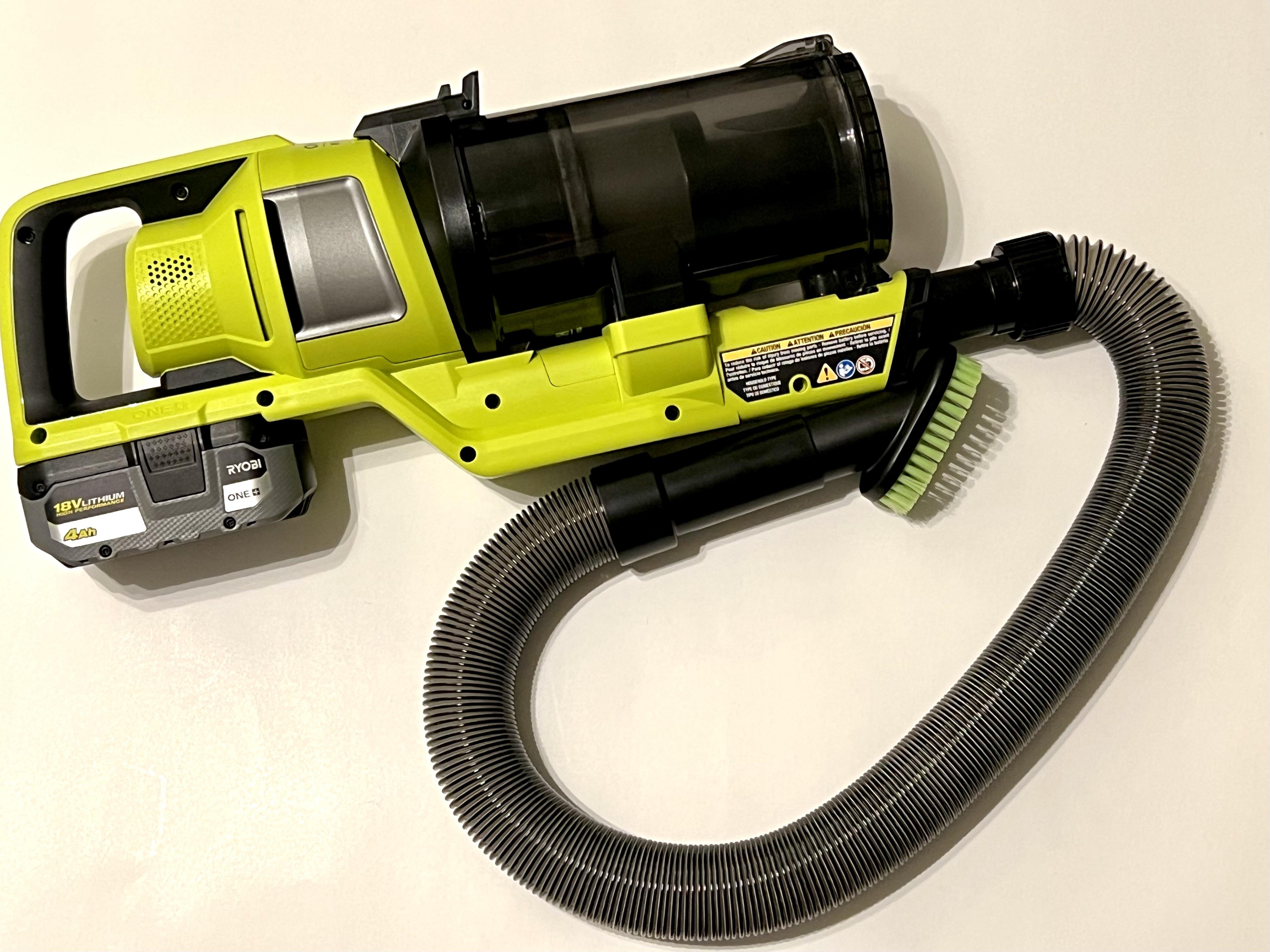 Useful tip The Ryobi stick vac can take a 35mm vacuum hose (pictured w