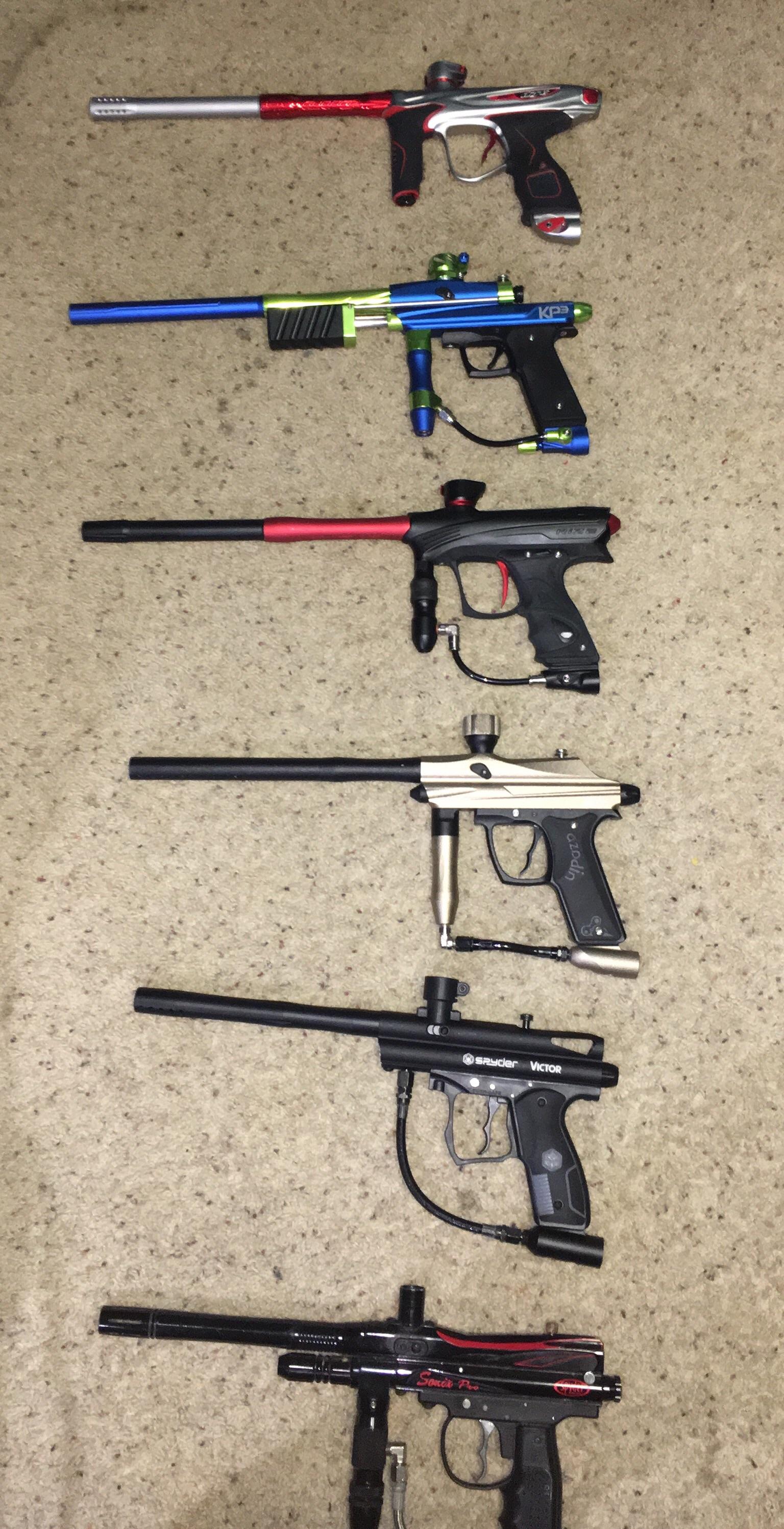 My gun progression through my years of paintball. r/paintball