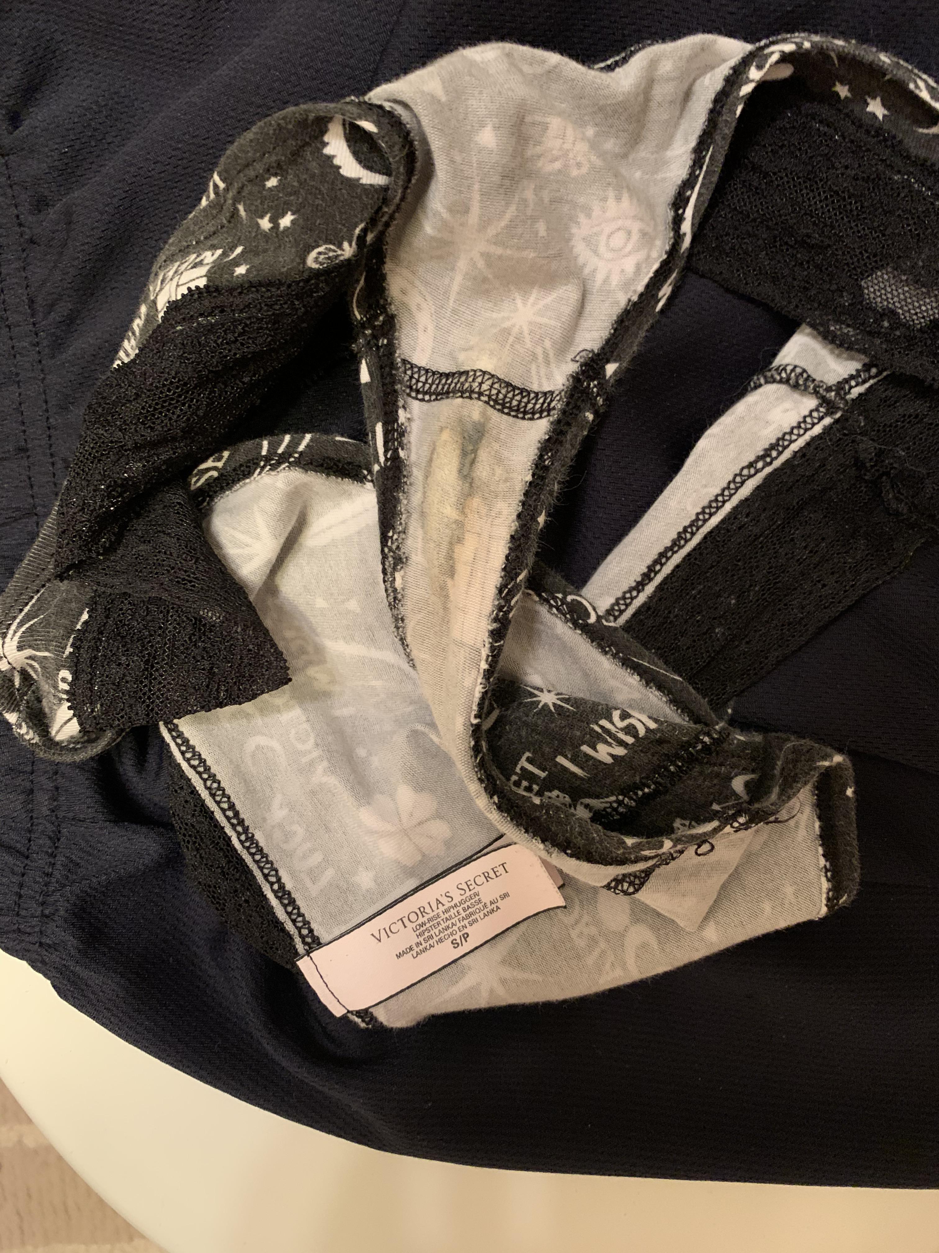 Victoria’s Secret panties covered in sweat and grool 💦 don’t they look