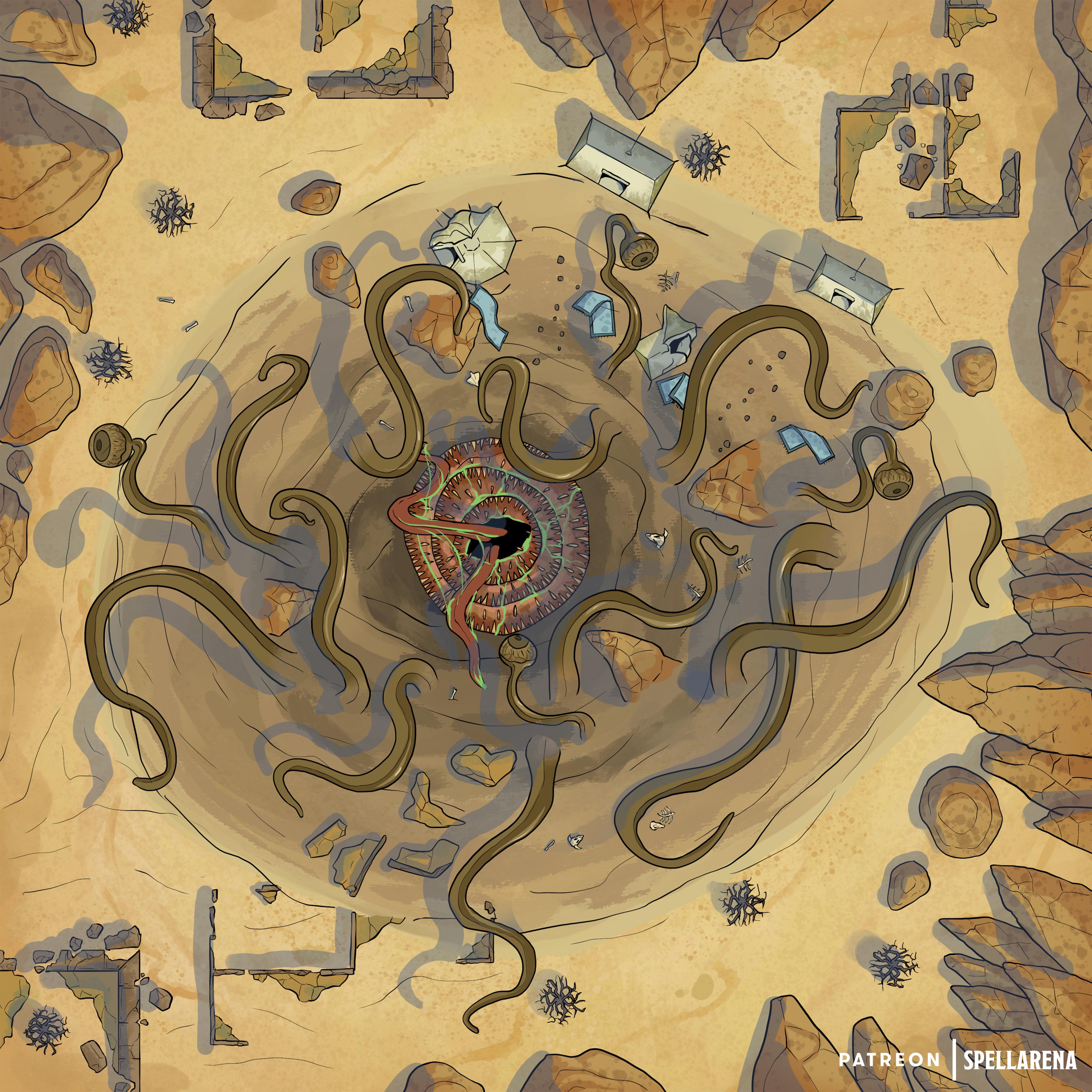 Sand Monster by Spellarena [30x30][Battlemap][Art] DnD