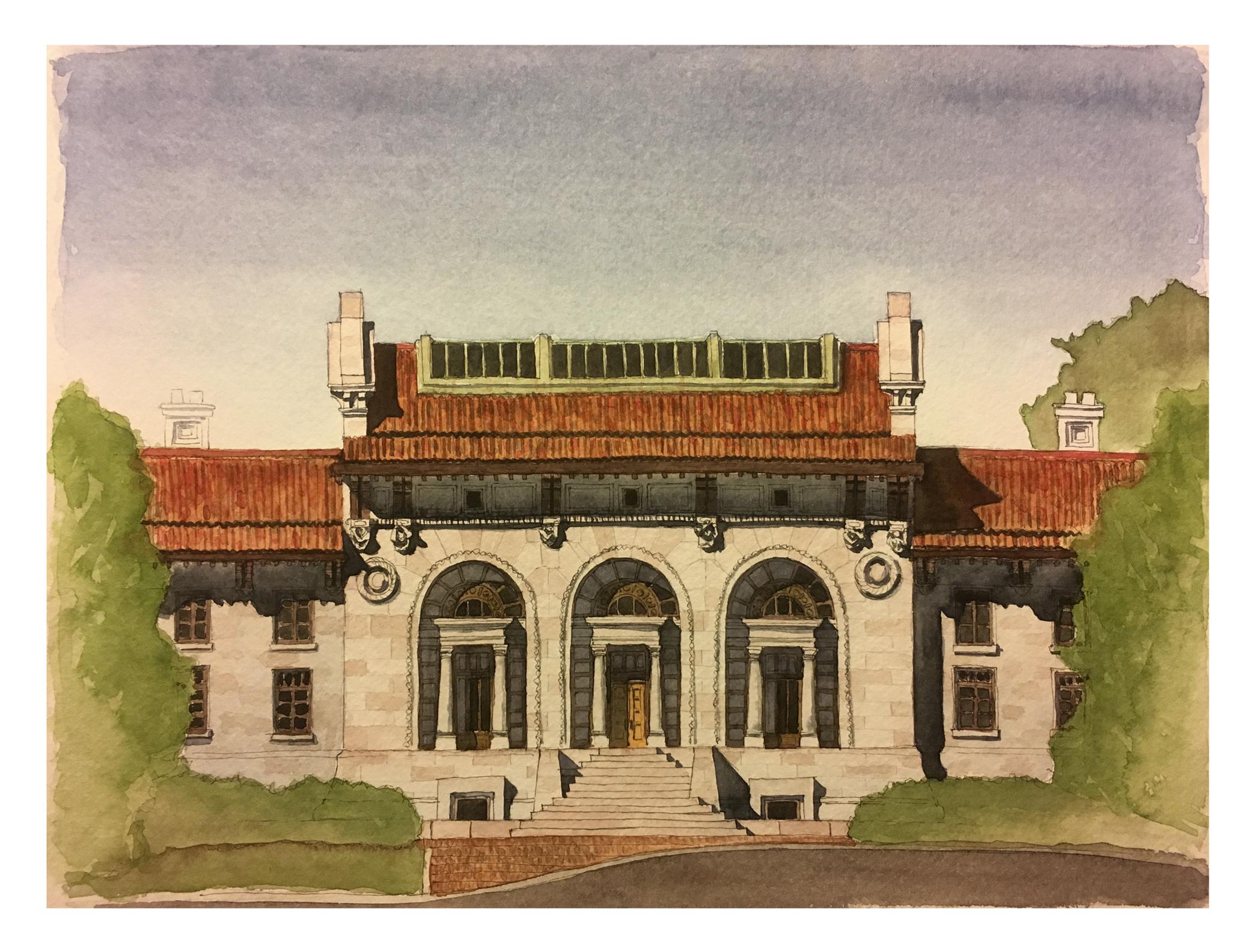 Painting of the school of metallurgy by Julia on Berkeley campus