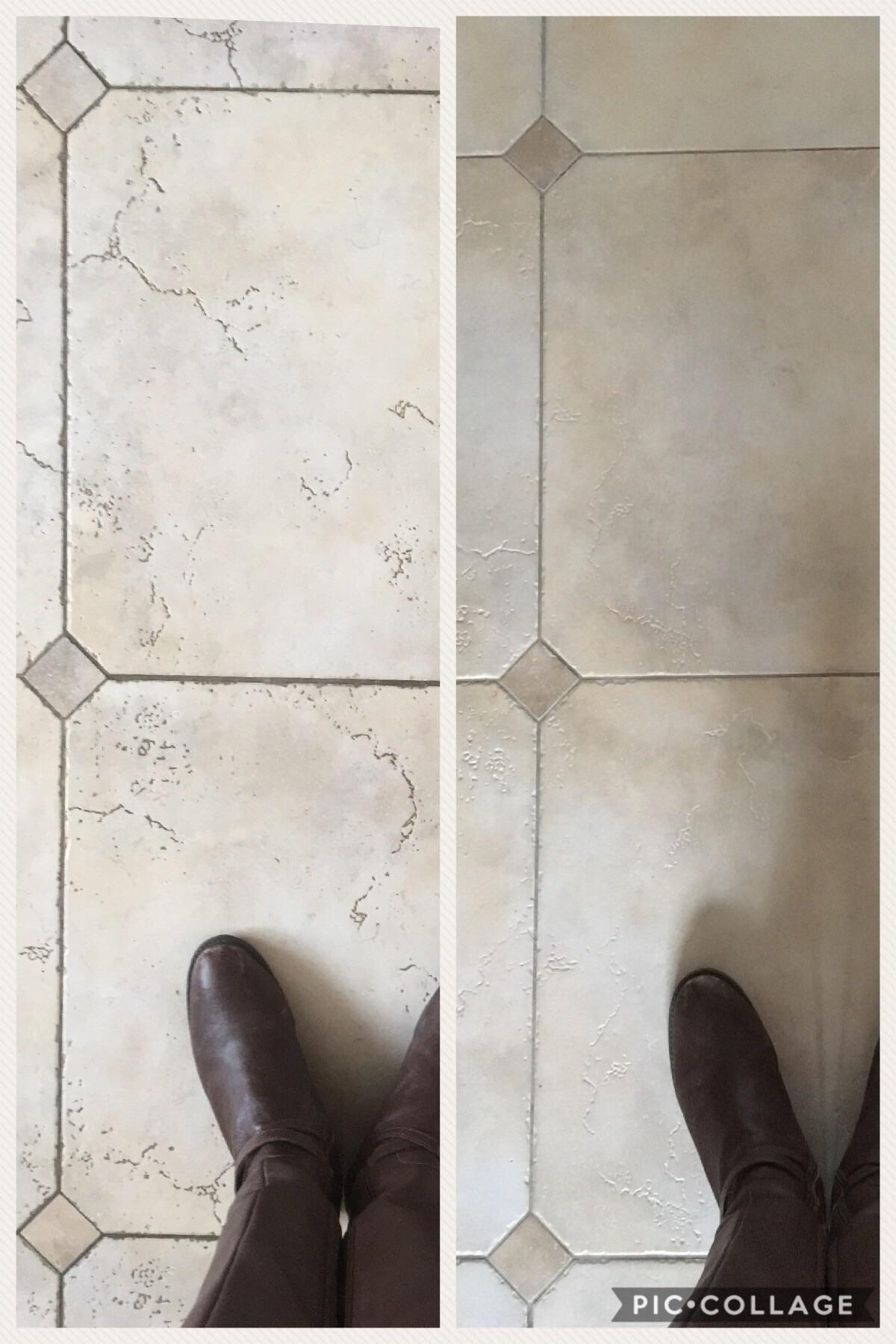 Before and after steamcleaning tiles. r/oddlysatisfying