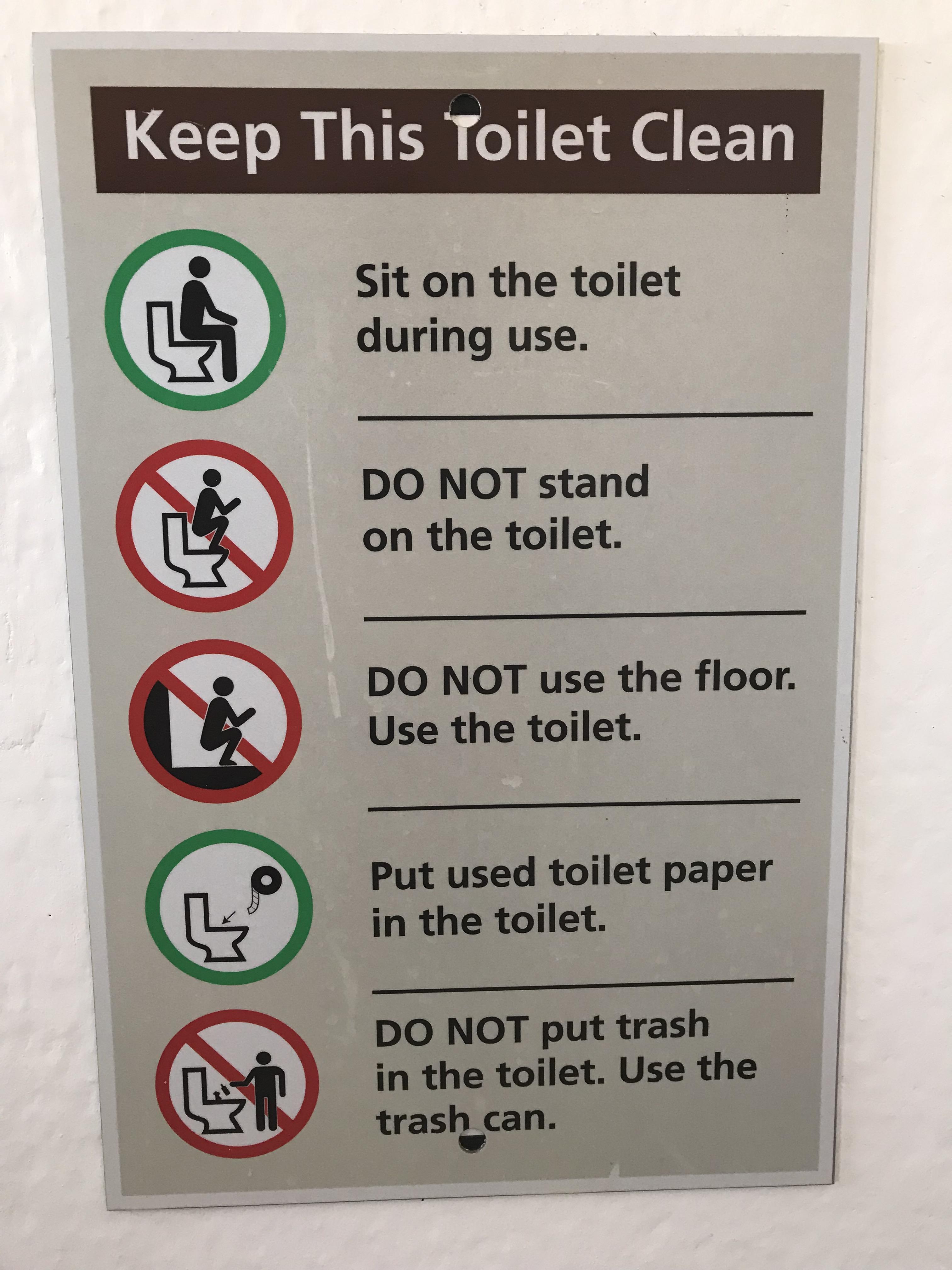 Sign in the bathrooms at Horseshoe Bend Page, AZ r/OSHA