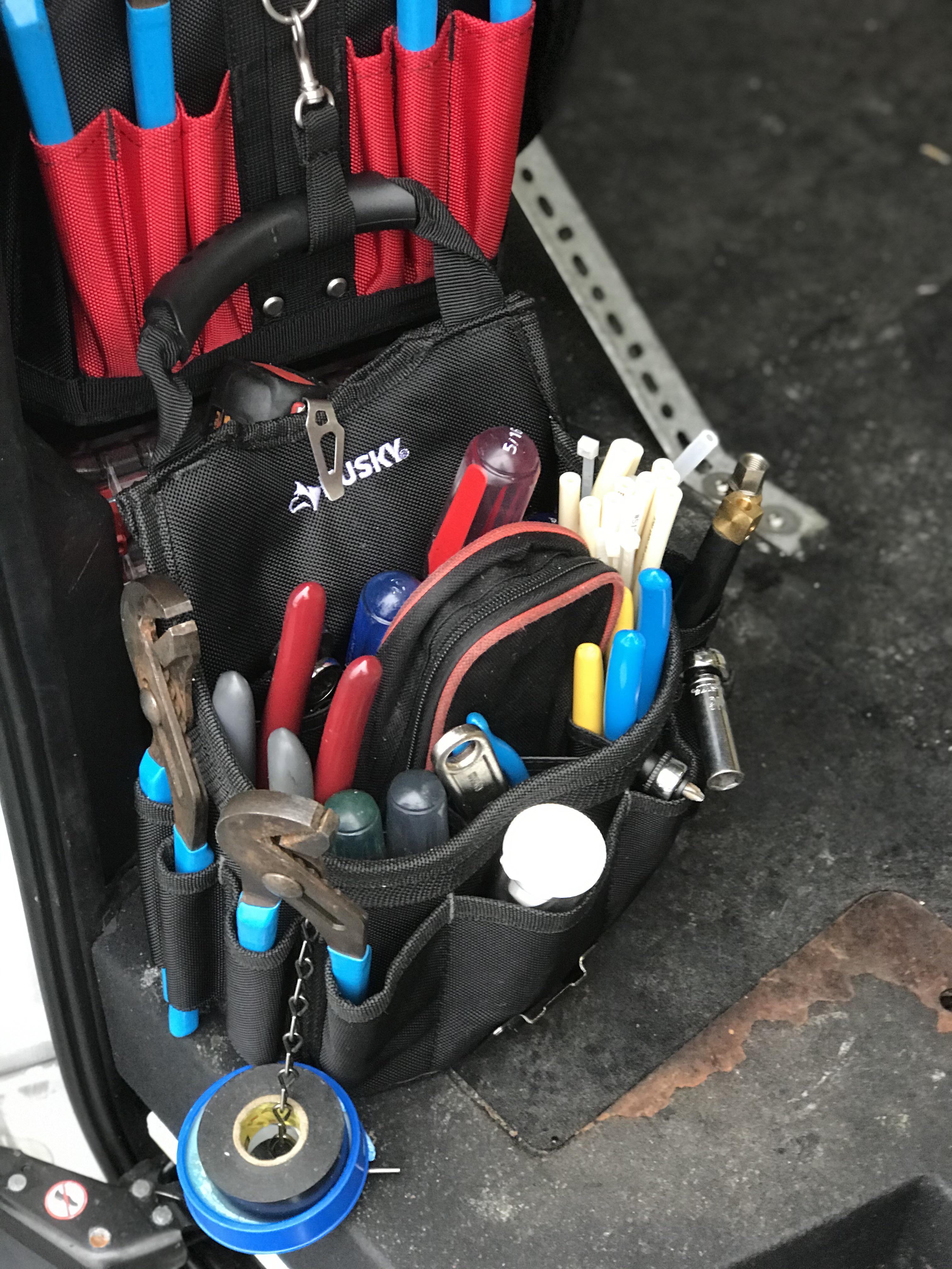 My new tool bag set up. Significantly better than the square tote style