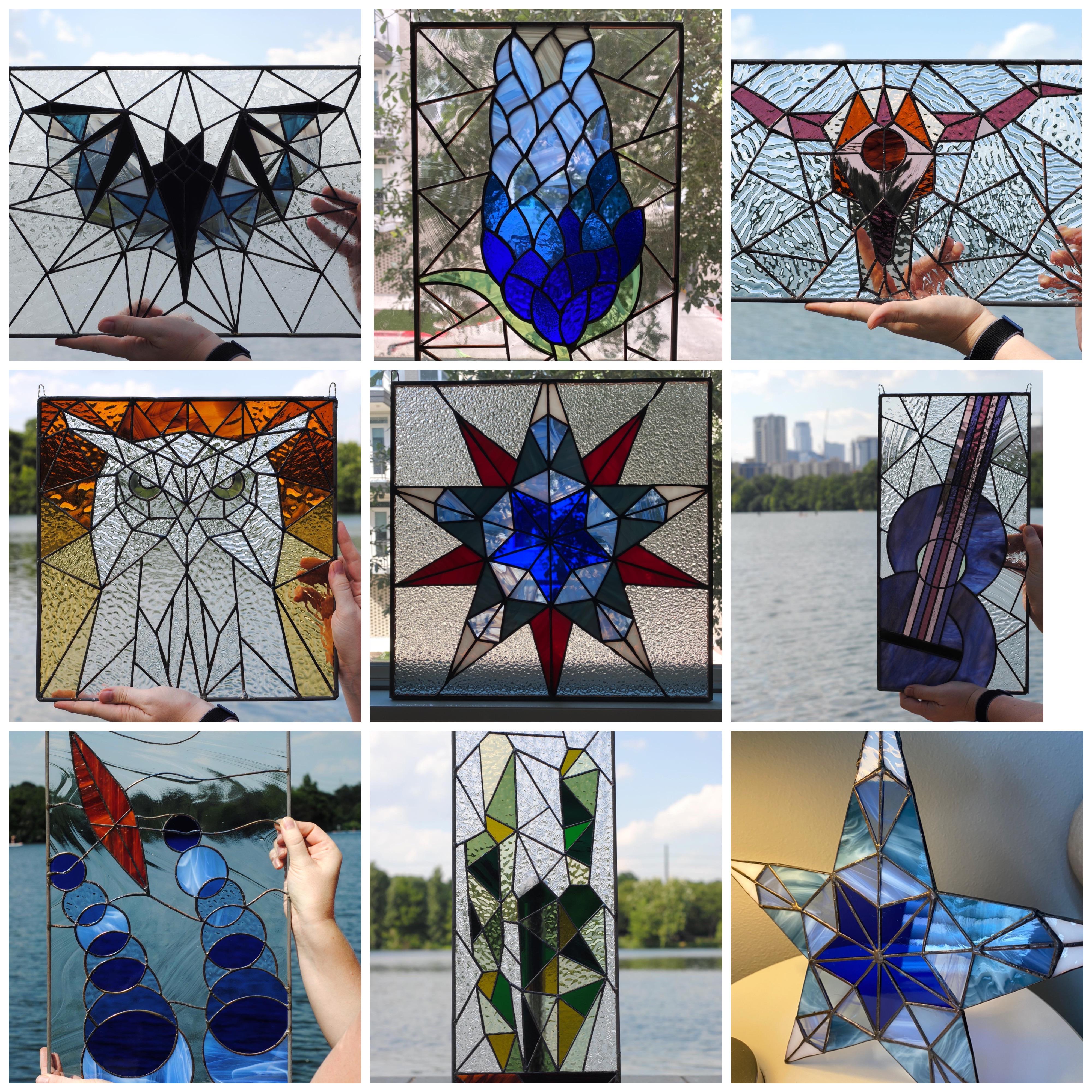 I have finally completed all of the panels for my stained glass Austin