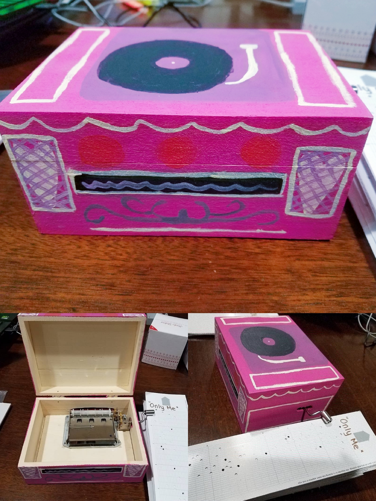 I made an Animal Crossing inspired music box for my sister! r