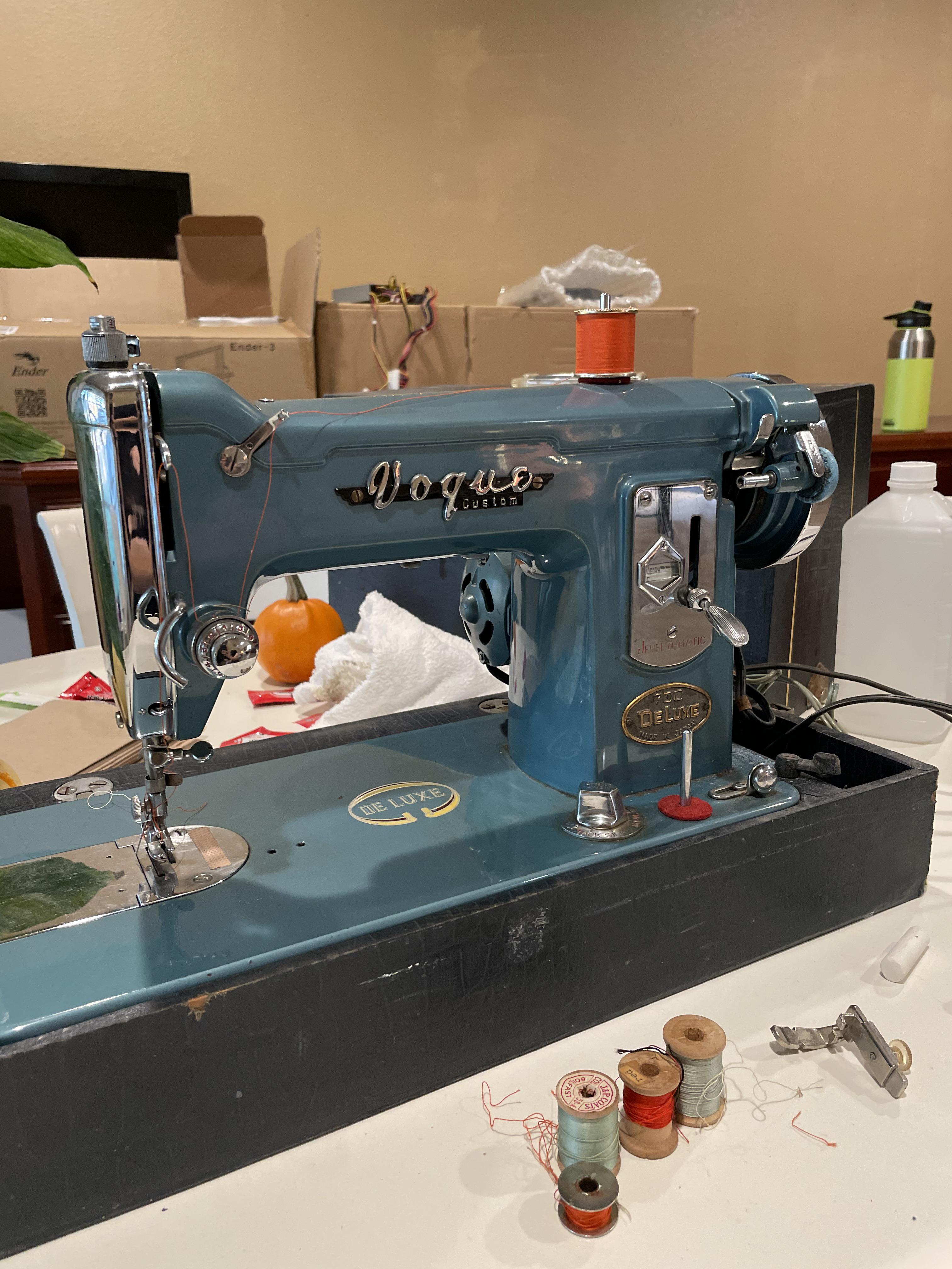 Just picked this up from a garage sale for 20! always wanted to sew. wish me luck. first time
