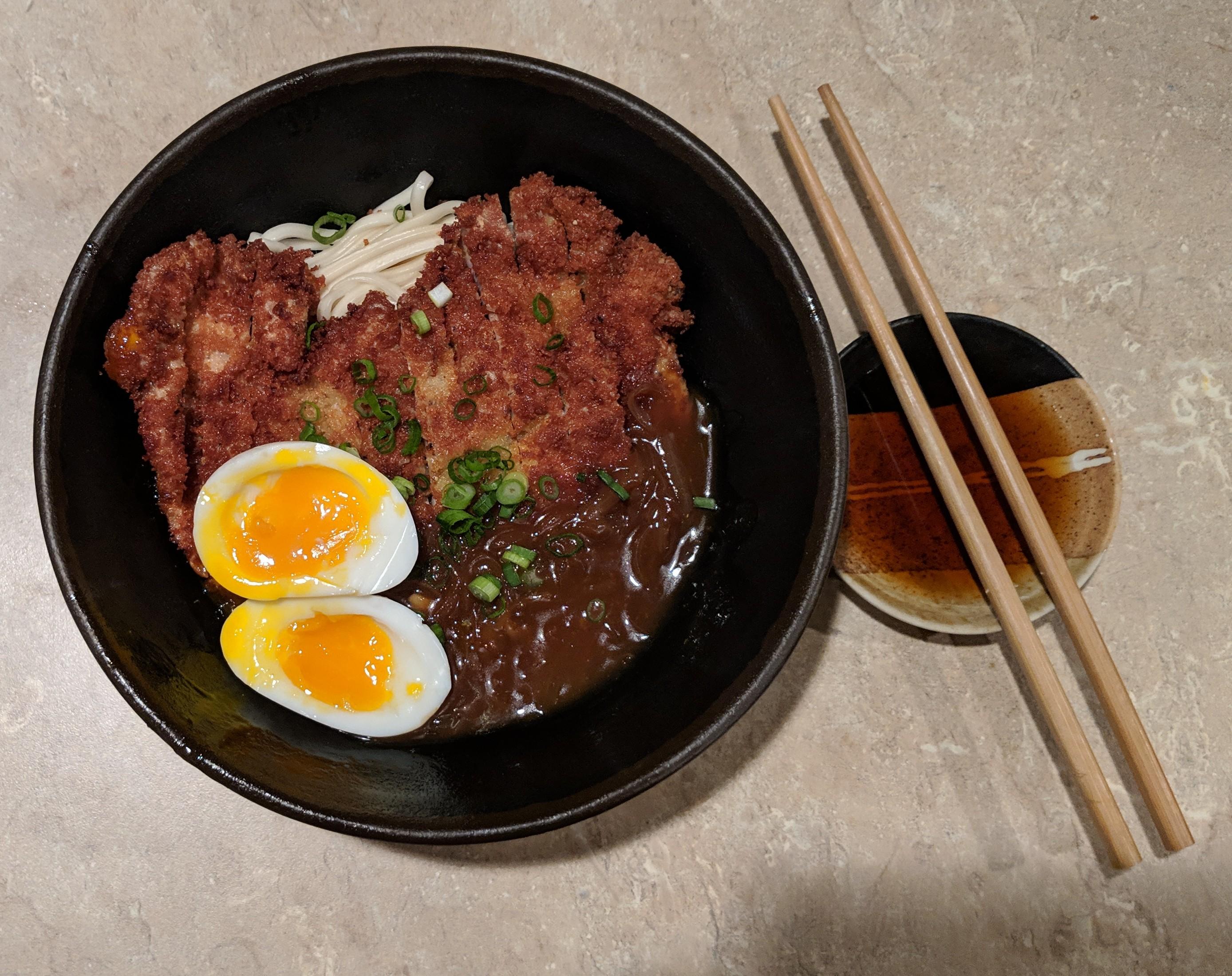 [Homemade] tonkatsu curry udon r/food