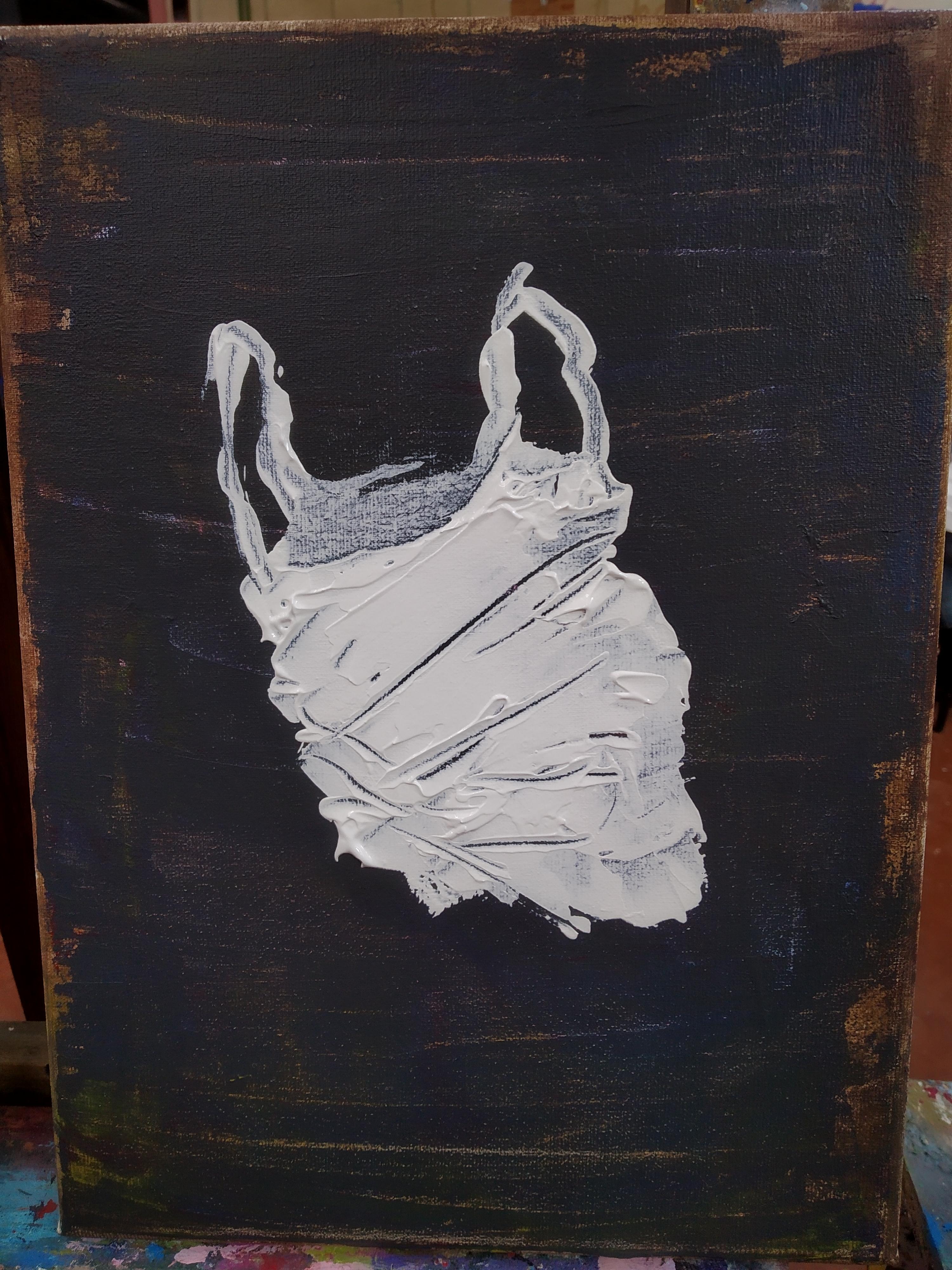 Plastic bag, acrylic on canvas, F4 (35cmX40cm approx) r/Art