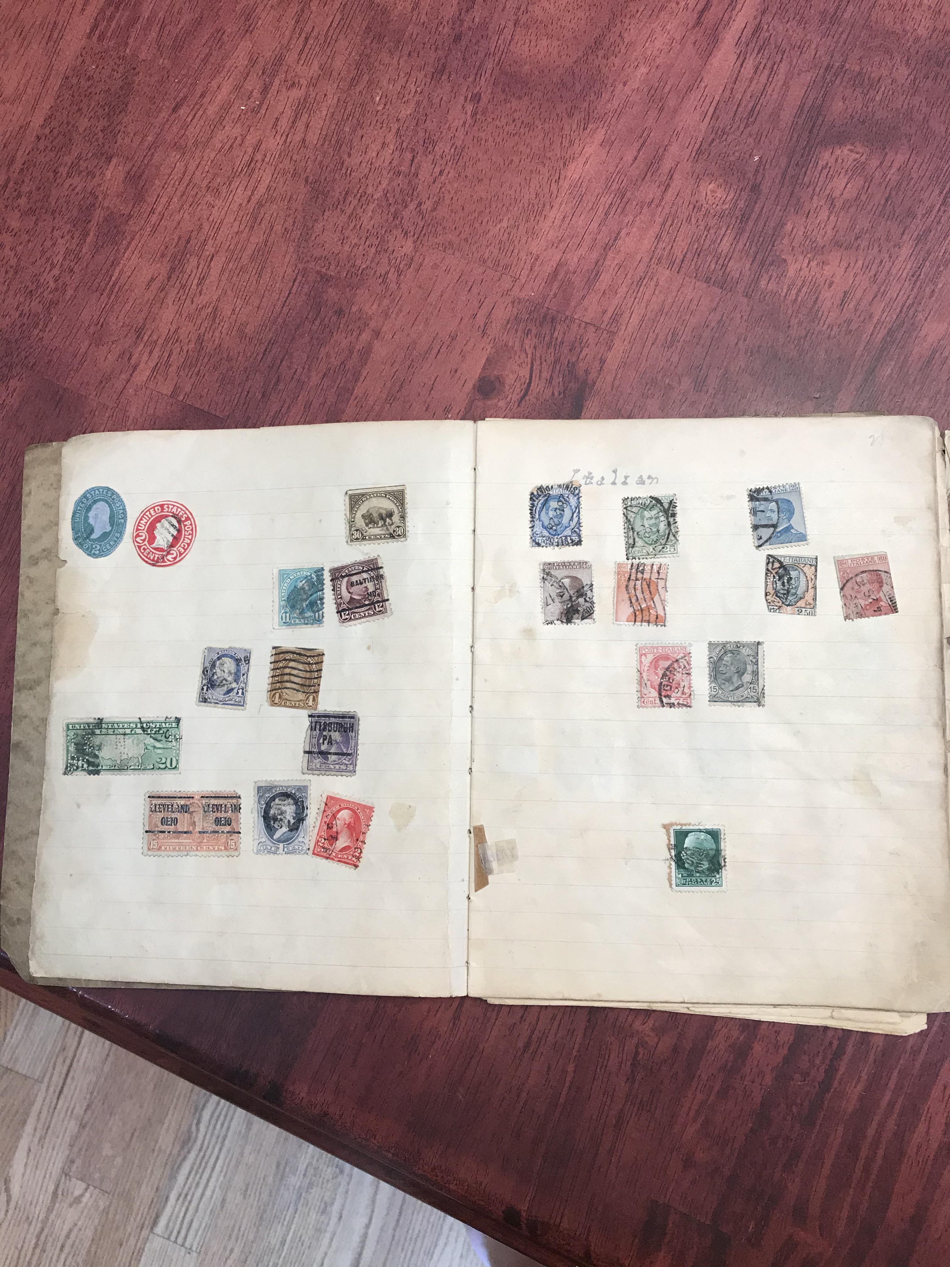 My greatgrandfather’s stamp collection. It includes stamps from over