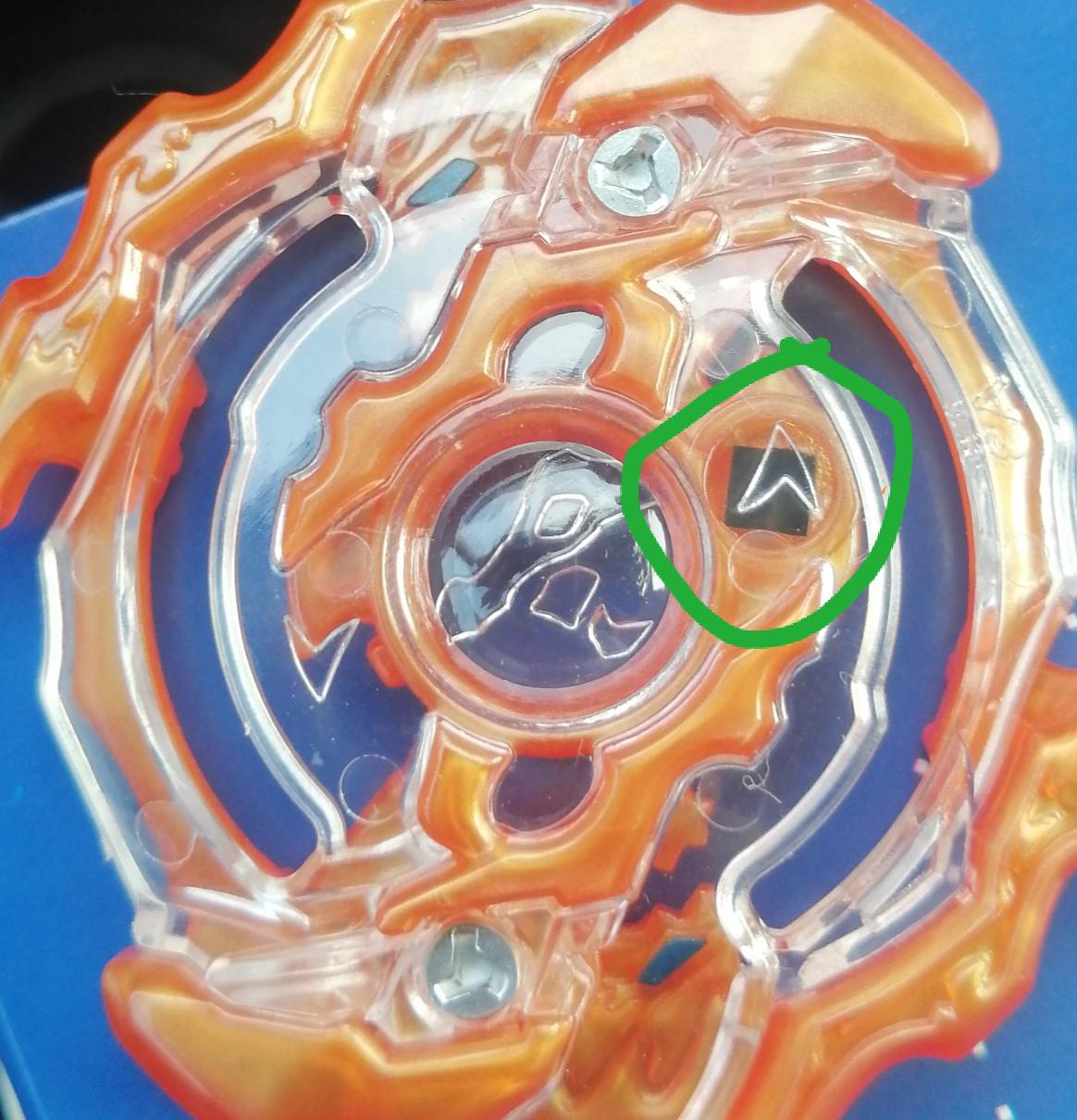 Why is there a black square inside of my rising ragnaruk r/Beyblade