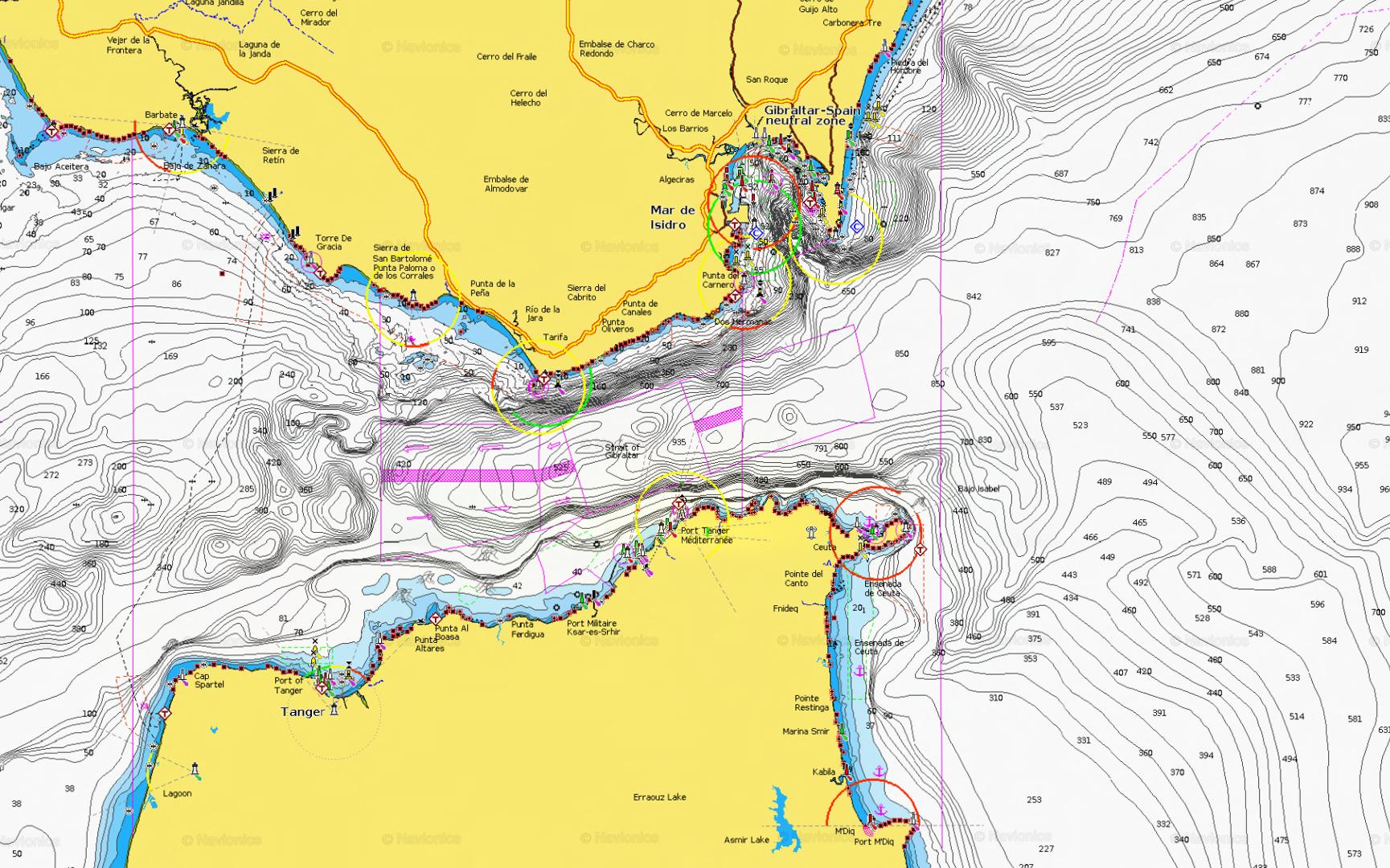 Strait of Gibraltar ( Détroit de Gibraltar ) r/MapPorn
