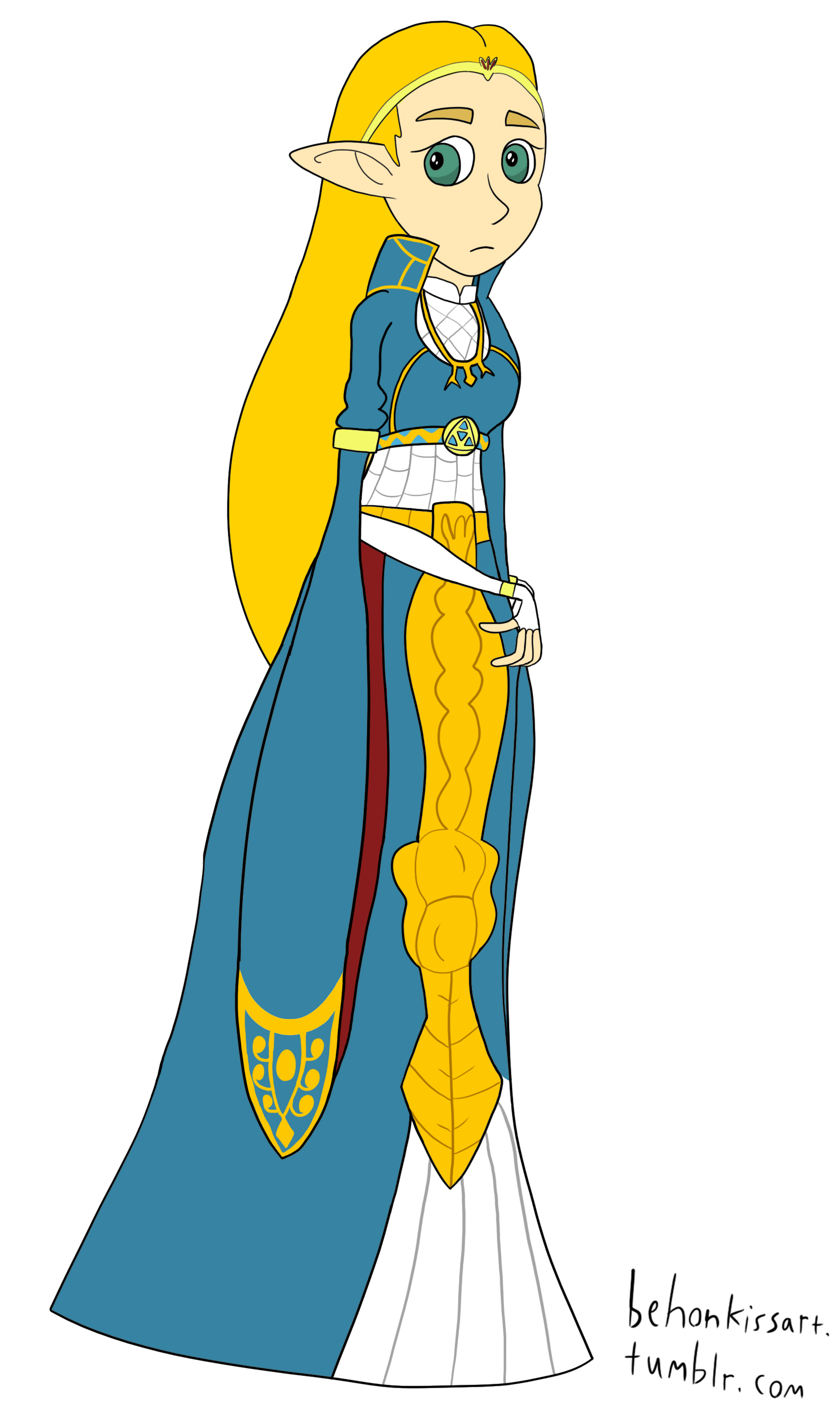 [BOTW] Drew Zelda in her full ceremonial robe r/zelda