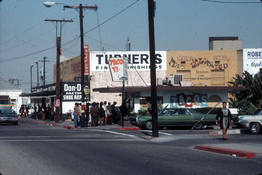 Compton (California) street corner (early to mid 1970s). Photo by