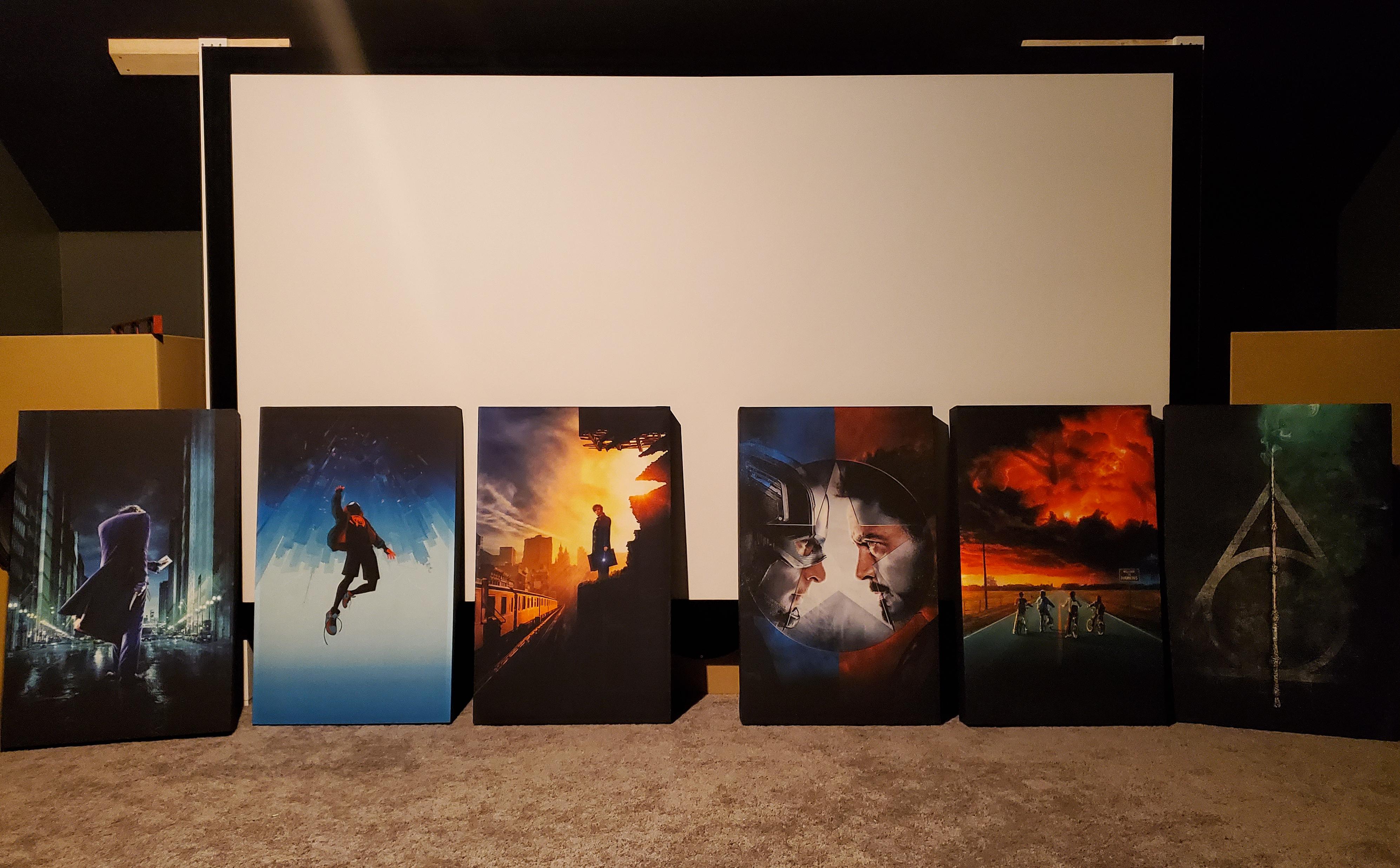 Wrapped up my DIY acoustic panels today hometheater