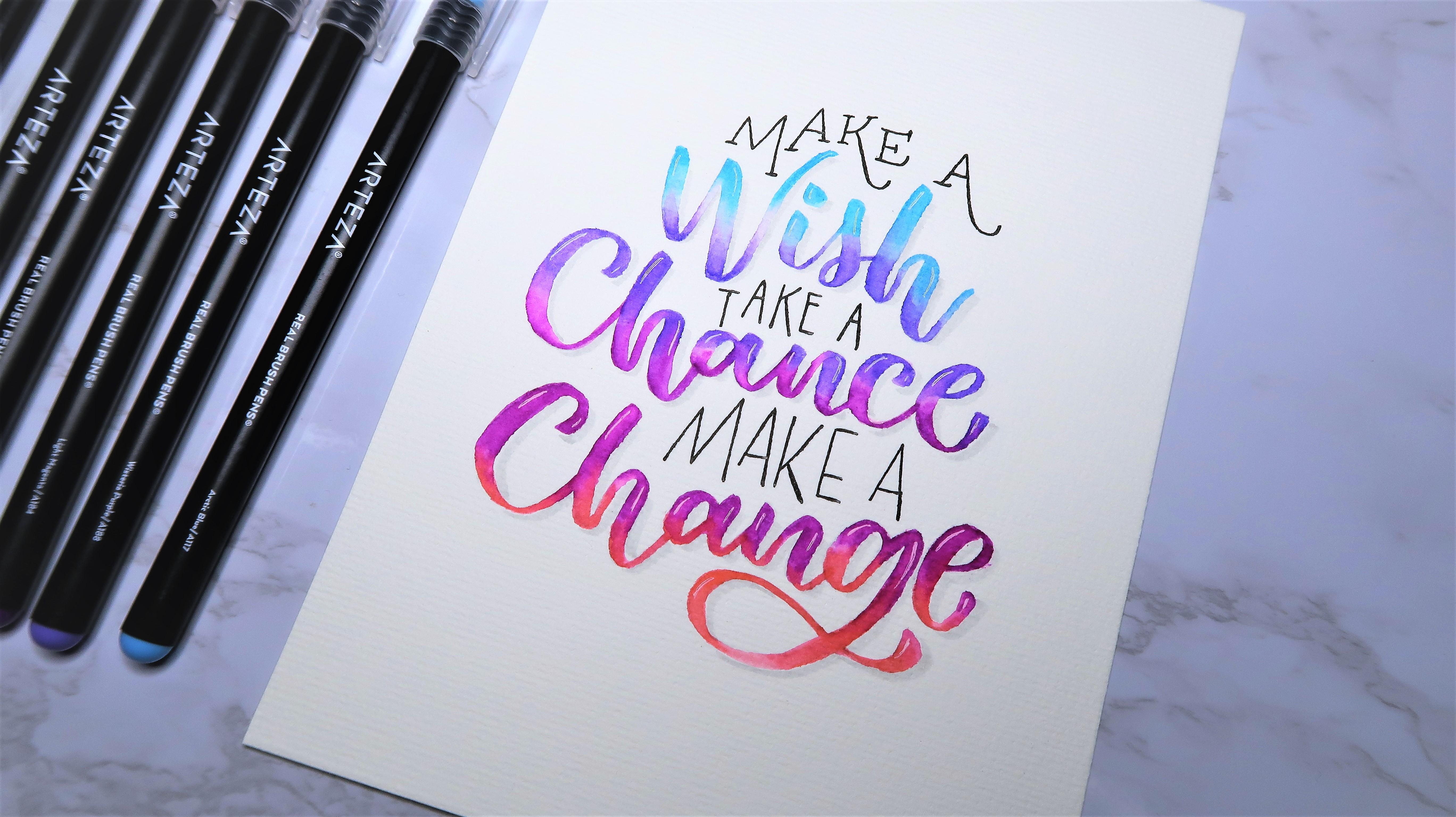 Trying my new brush pens r/Calligraphy