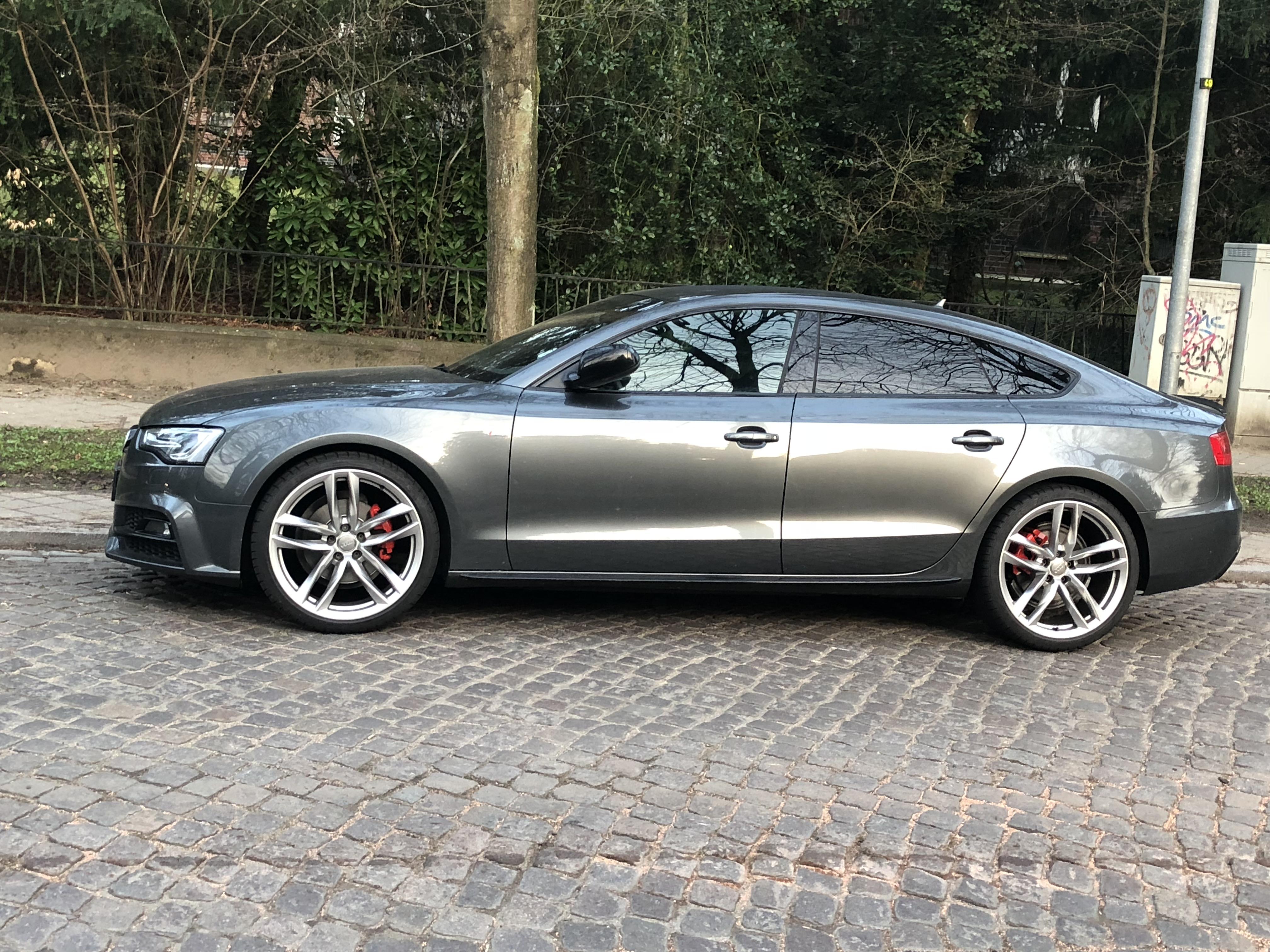 My beloved A5 with freshly mounted summer tires and red brakes Audi