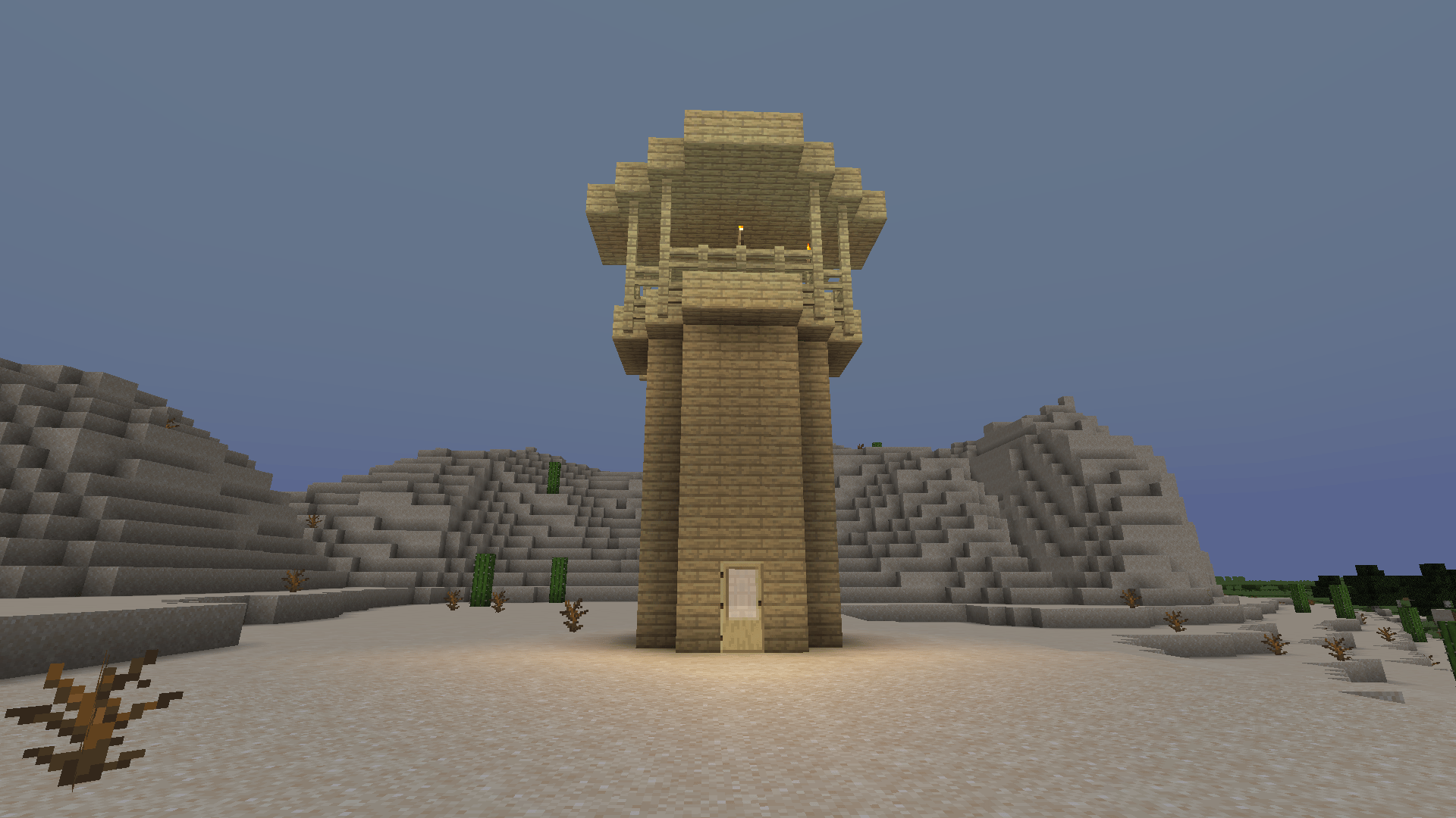 I decided to make a little tower in the desert to find endermen because