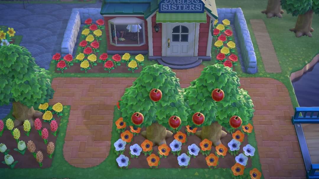 Dark Dirt Path Flowerbed r/animalcrossingdesign