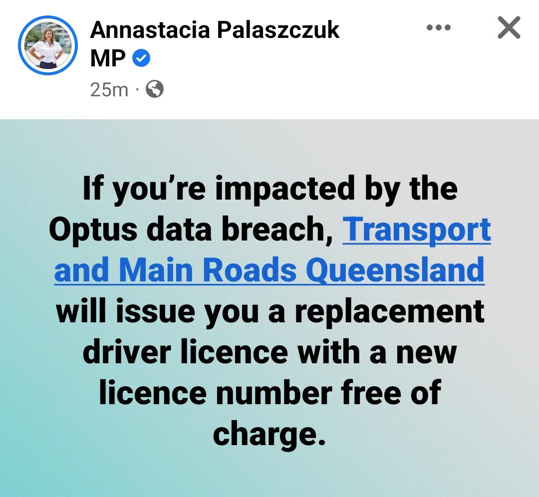 QLD Transport to issue new licences for Optus breach r/AusFinance
