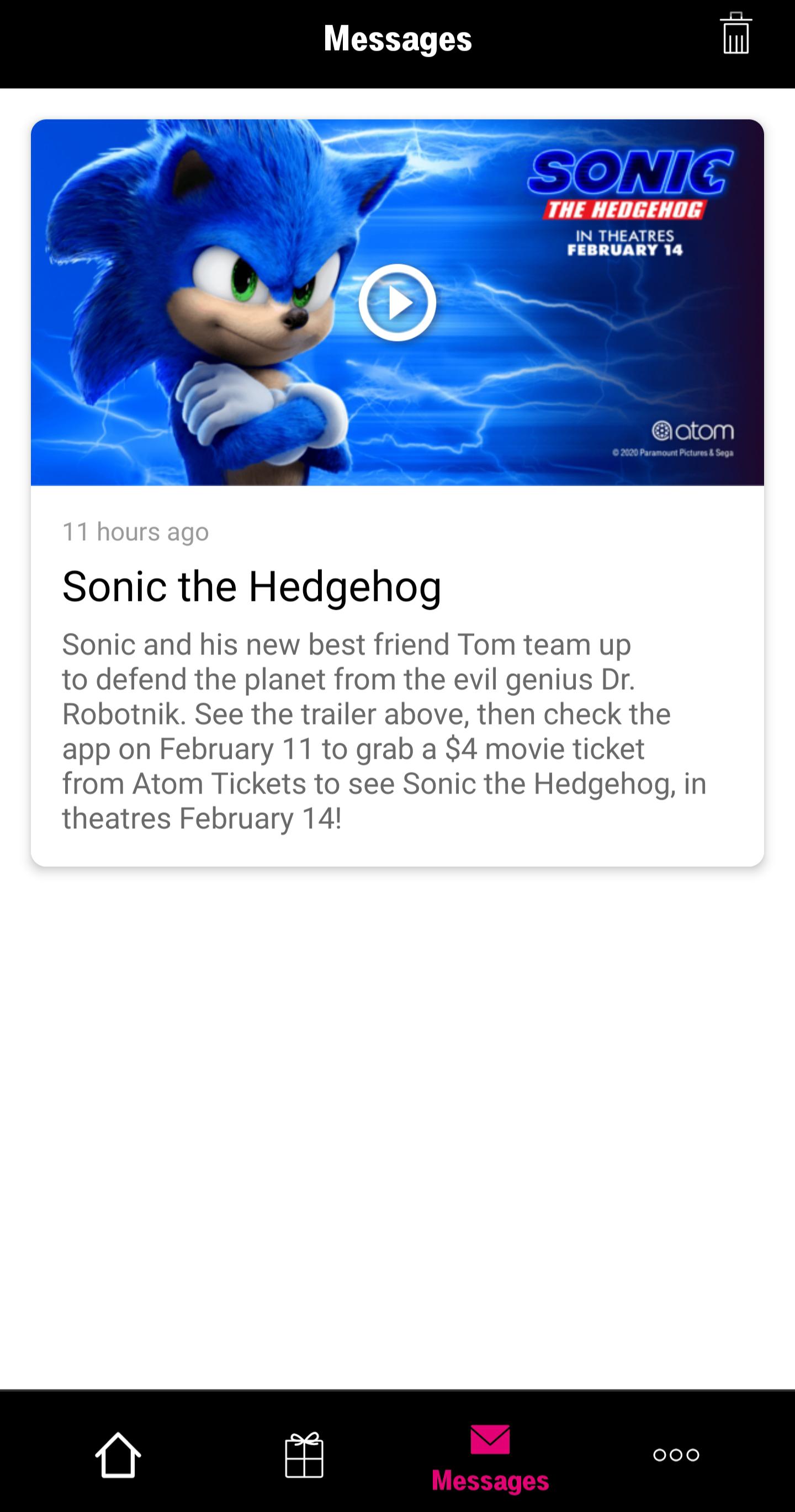Here's an ad from TMobile Tuesdays. SonicTheMovie