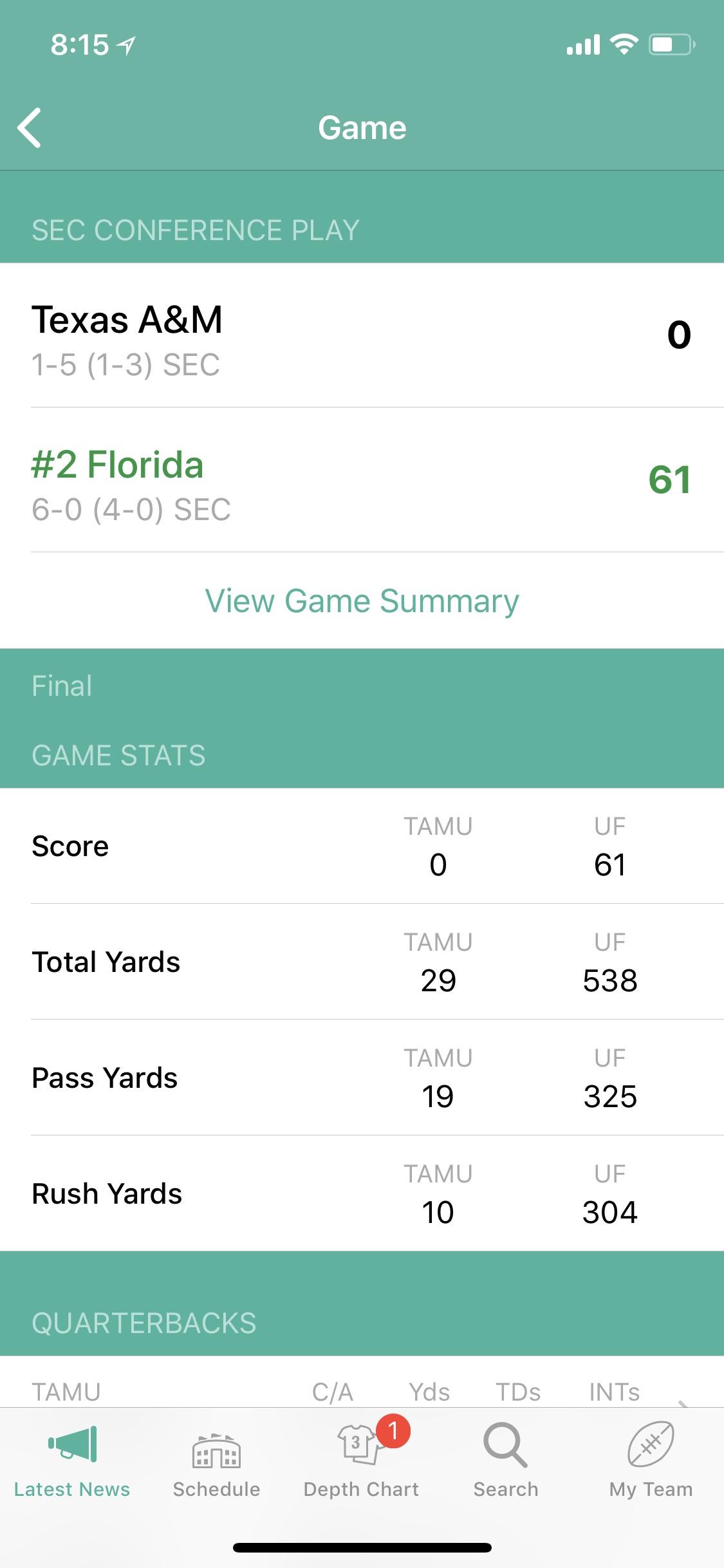Sometimes the passing and rushing yards don't add up to the total yards