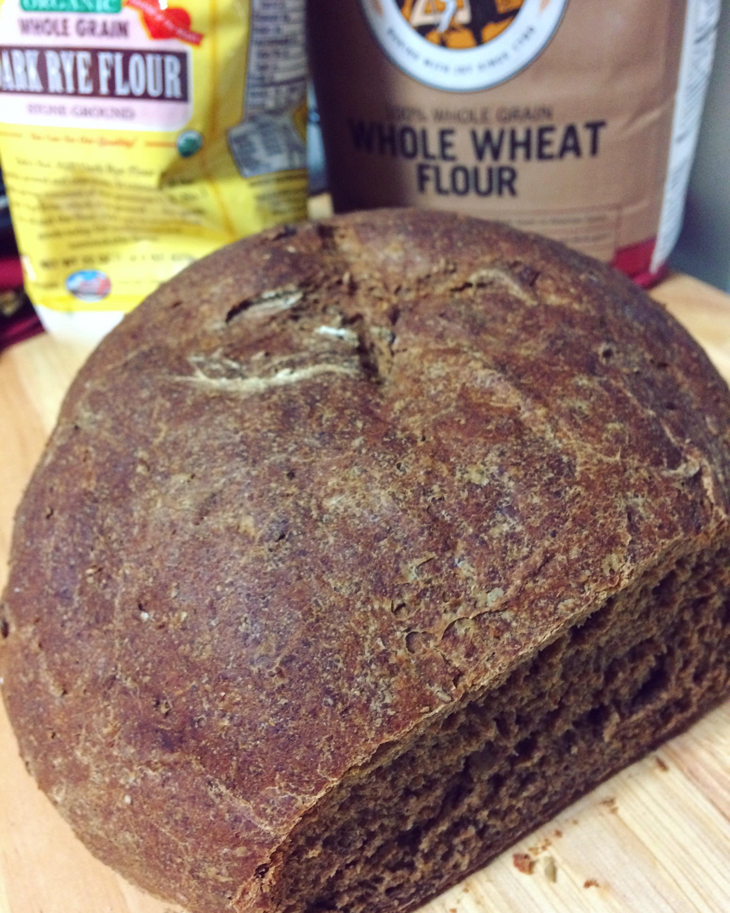 My first loaf of pumpernickel bread! Absolutely delicious with soup r