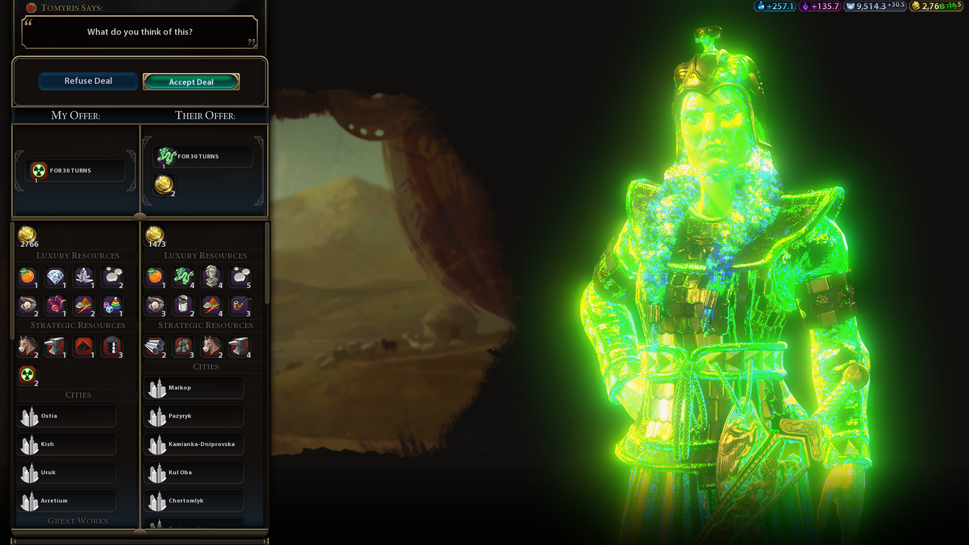 What do you want that uranium for Tomyris? I think you have had enough