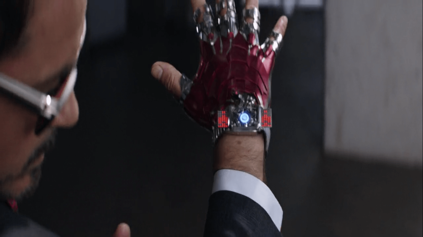 Tony Is Seen Using Unfinished Nanotech Glove In Captain America
