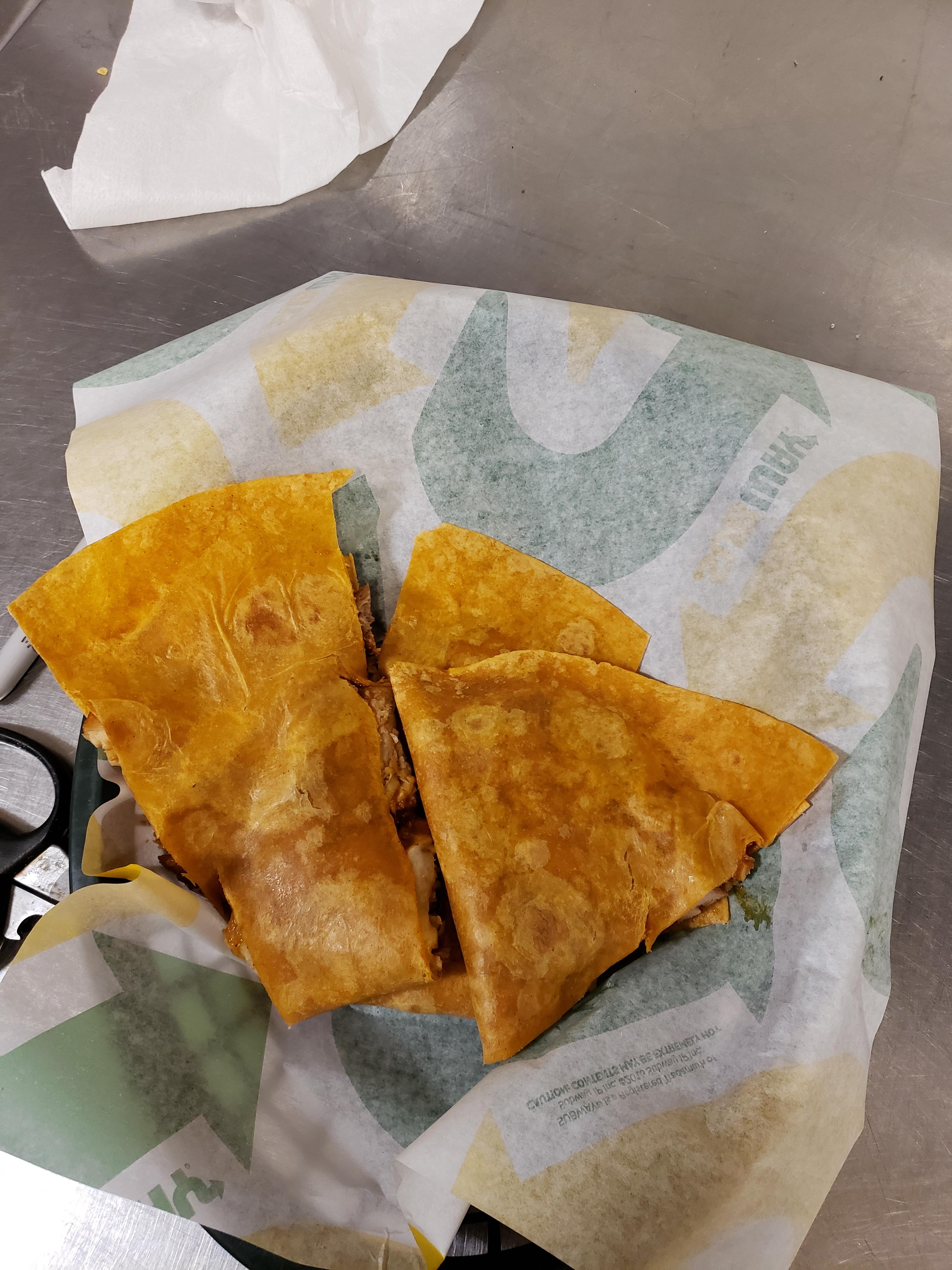 Made a subway quesadilla with chicken enchilada r/subway