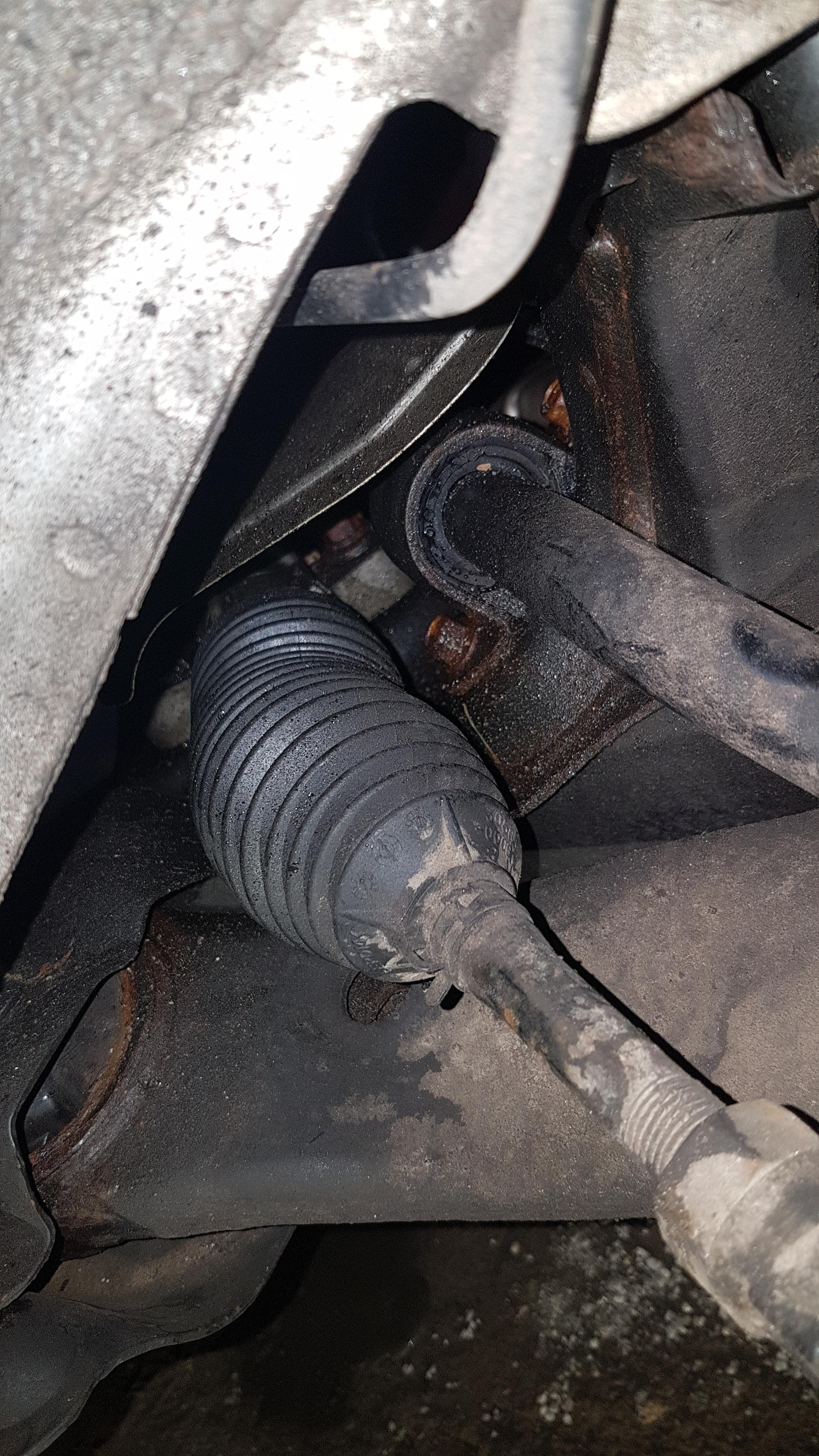 Is the inner tie rod boot supposed to be pushed out of the side like
