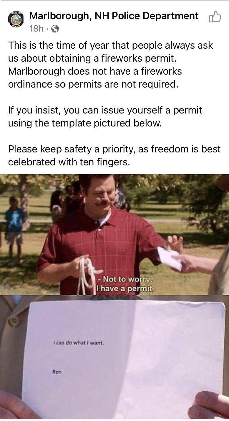 Marlborough, NH Police for the Win! r/PandR