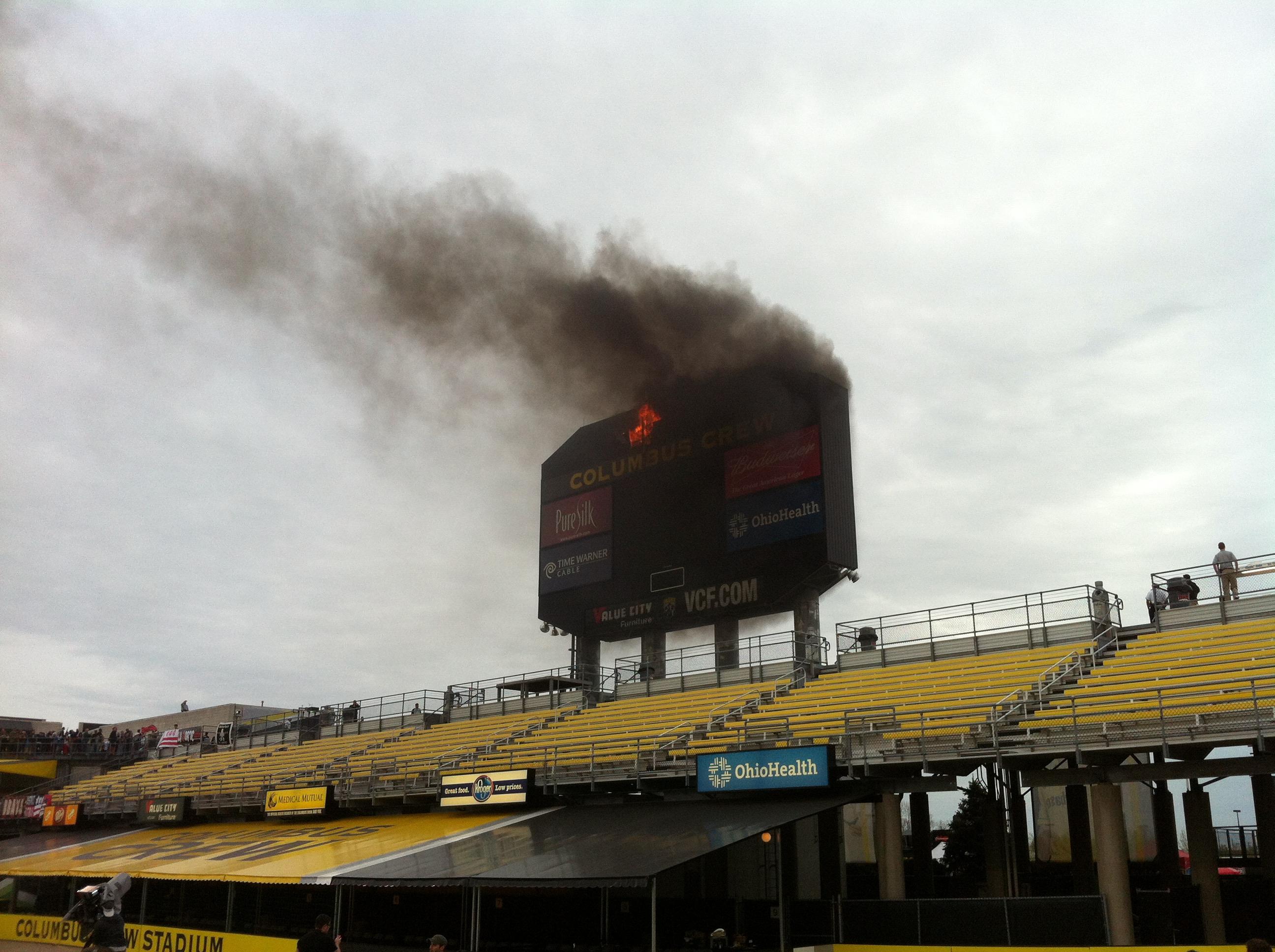 Eight years ago the scoreboard at Crew Stadium caught fire. Nobody at