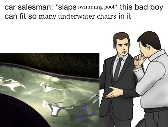 Underwater chair meme. r/chairsunderwater