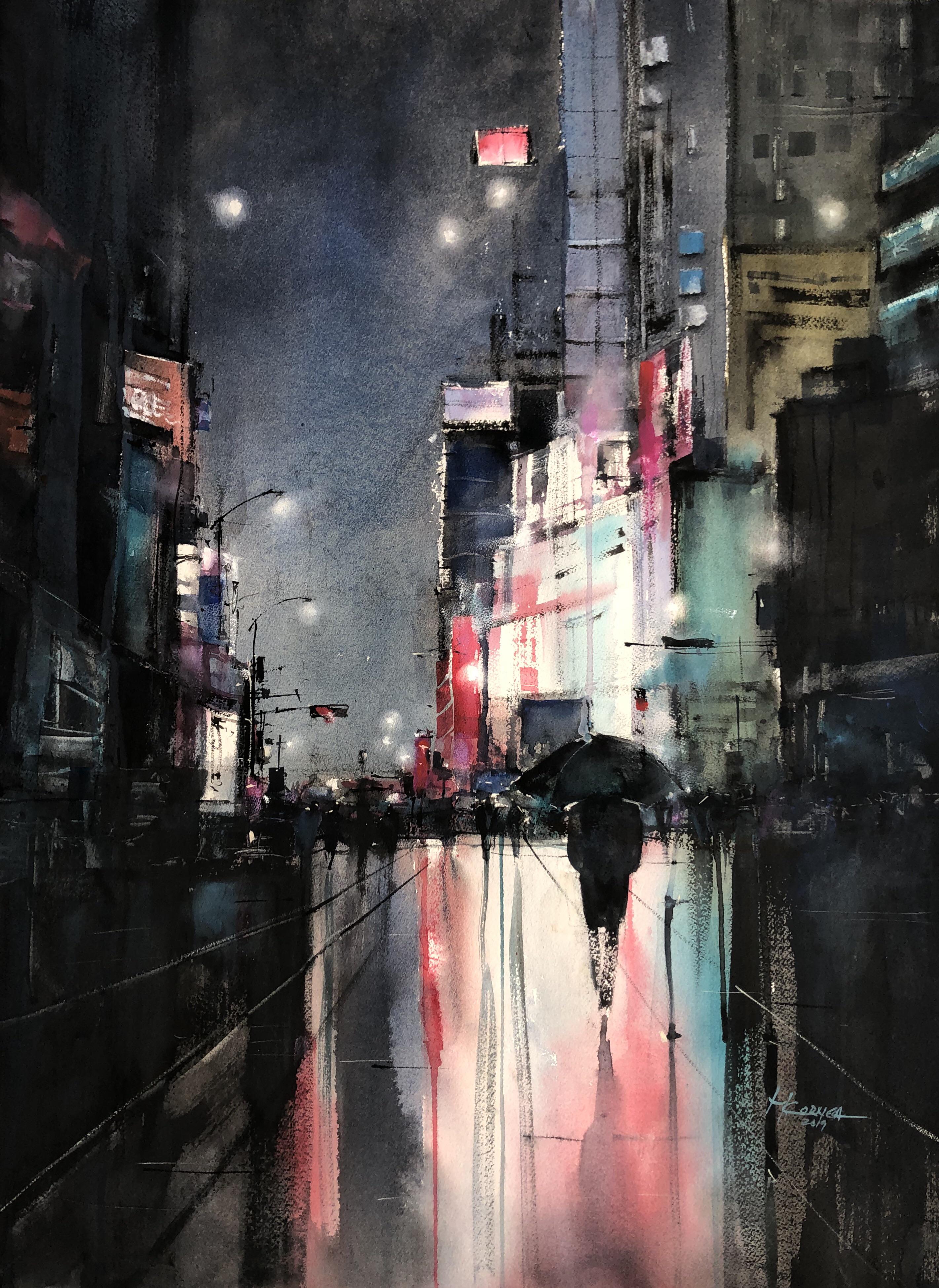 I’ve painted NY City at night in watercolor r/nyc