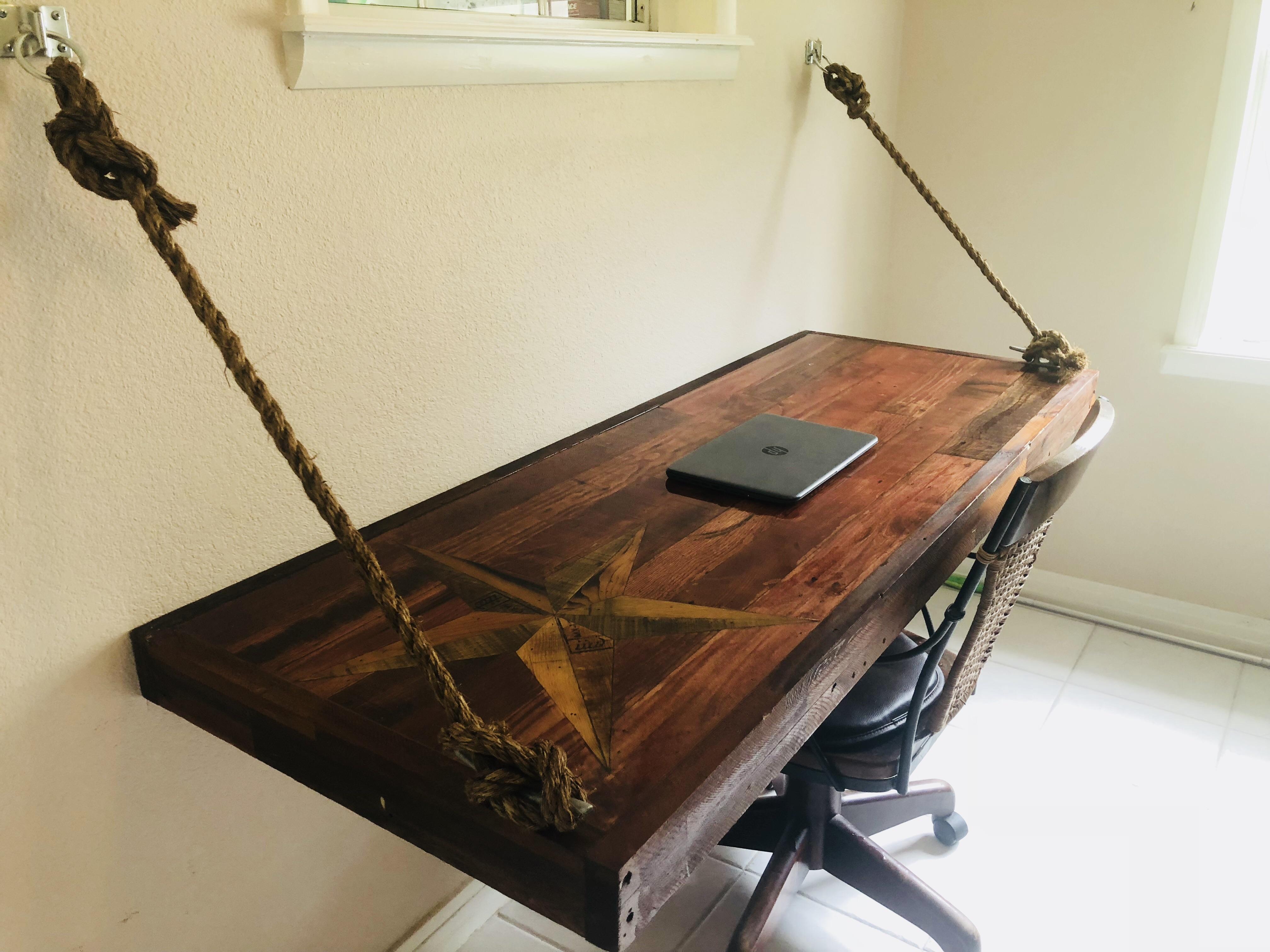 Nautical Star Wood Desk (made from old cedar & pallets r/woodworking