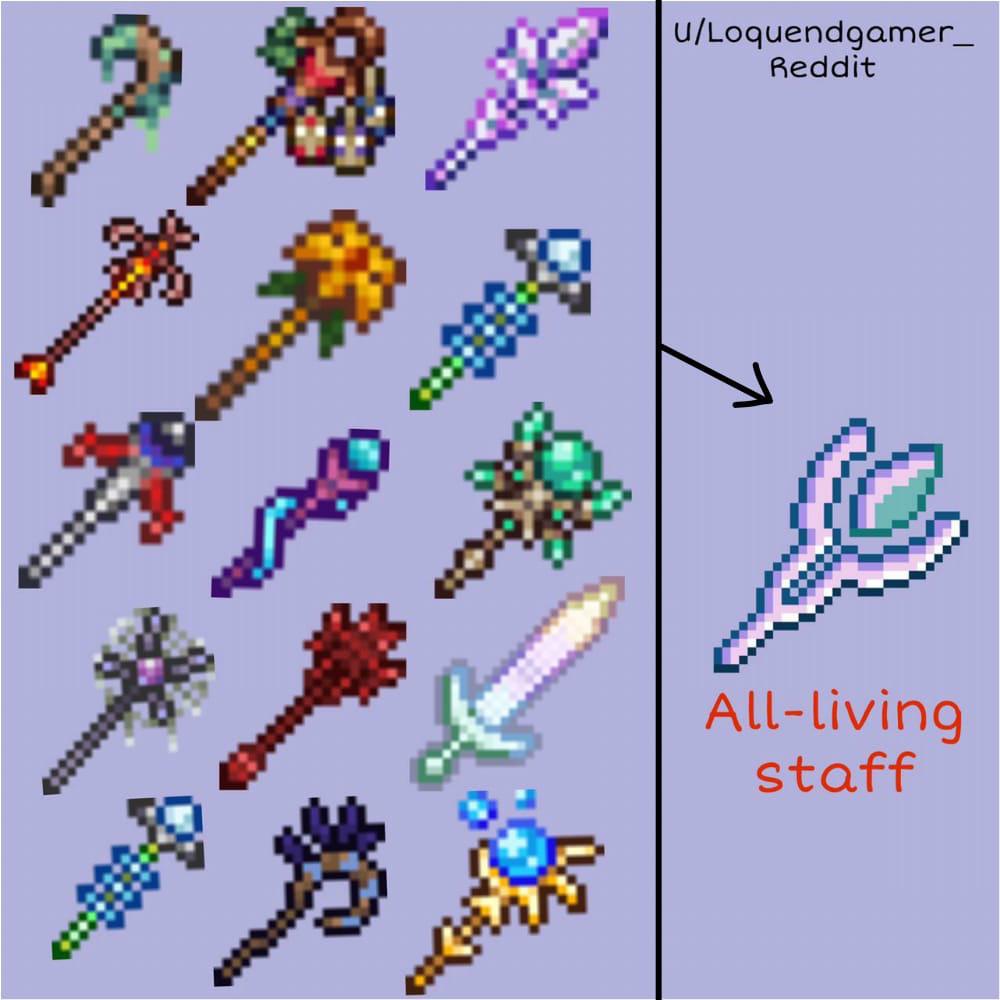 I made a sprite of a zentih summoner staff r/Terraria