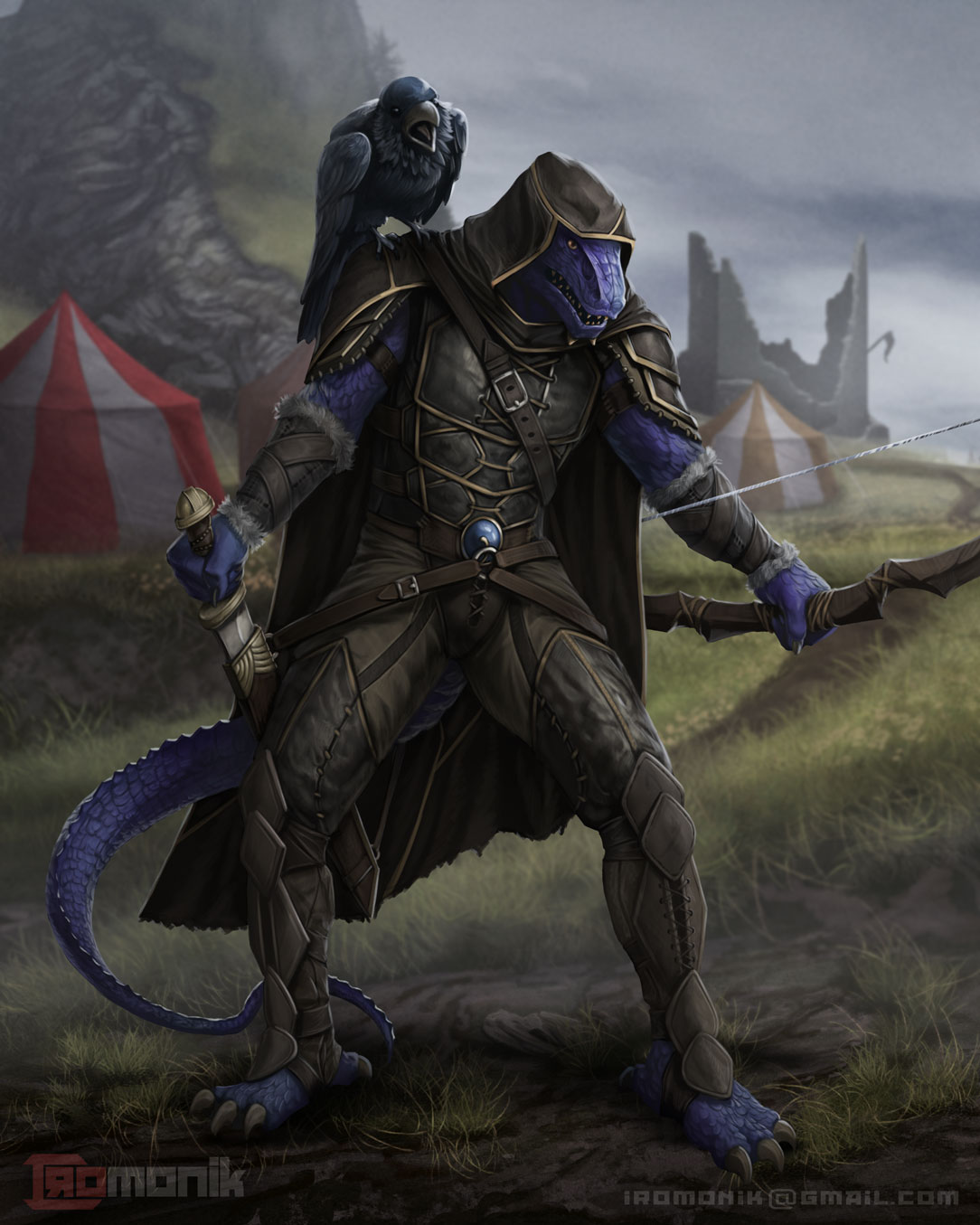[Art] Dragonborn warlock Character Art r/DnD