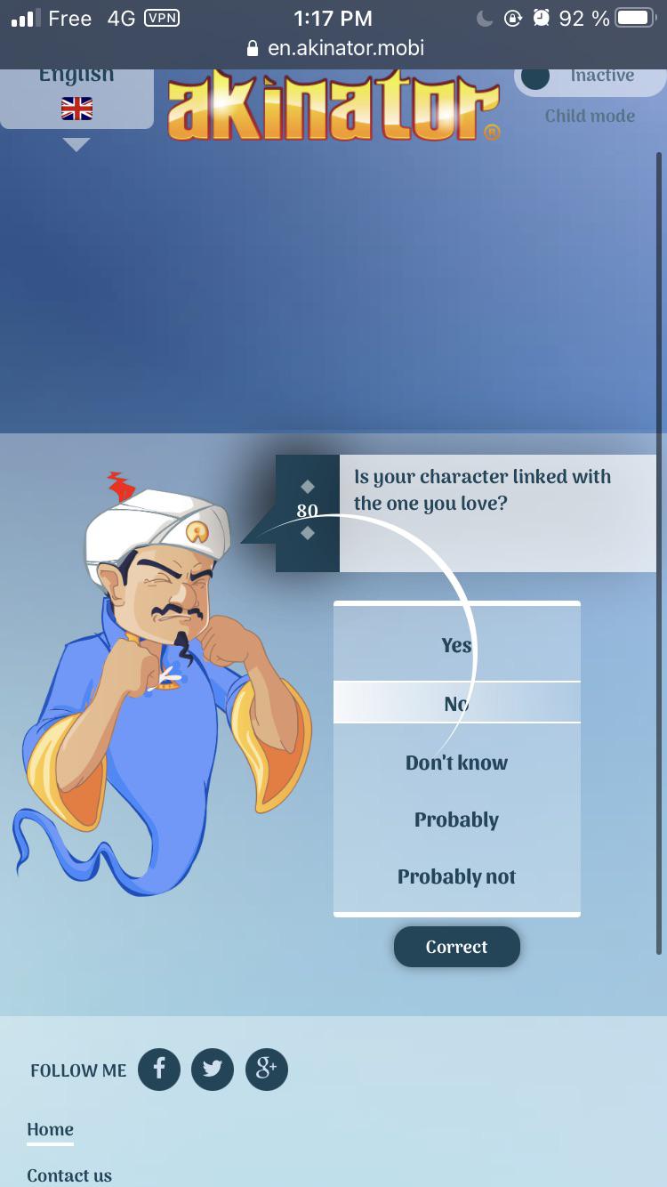 I think I broke Akinator Akinator