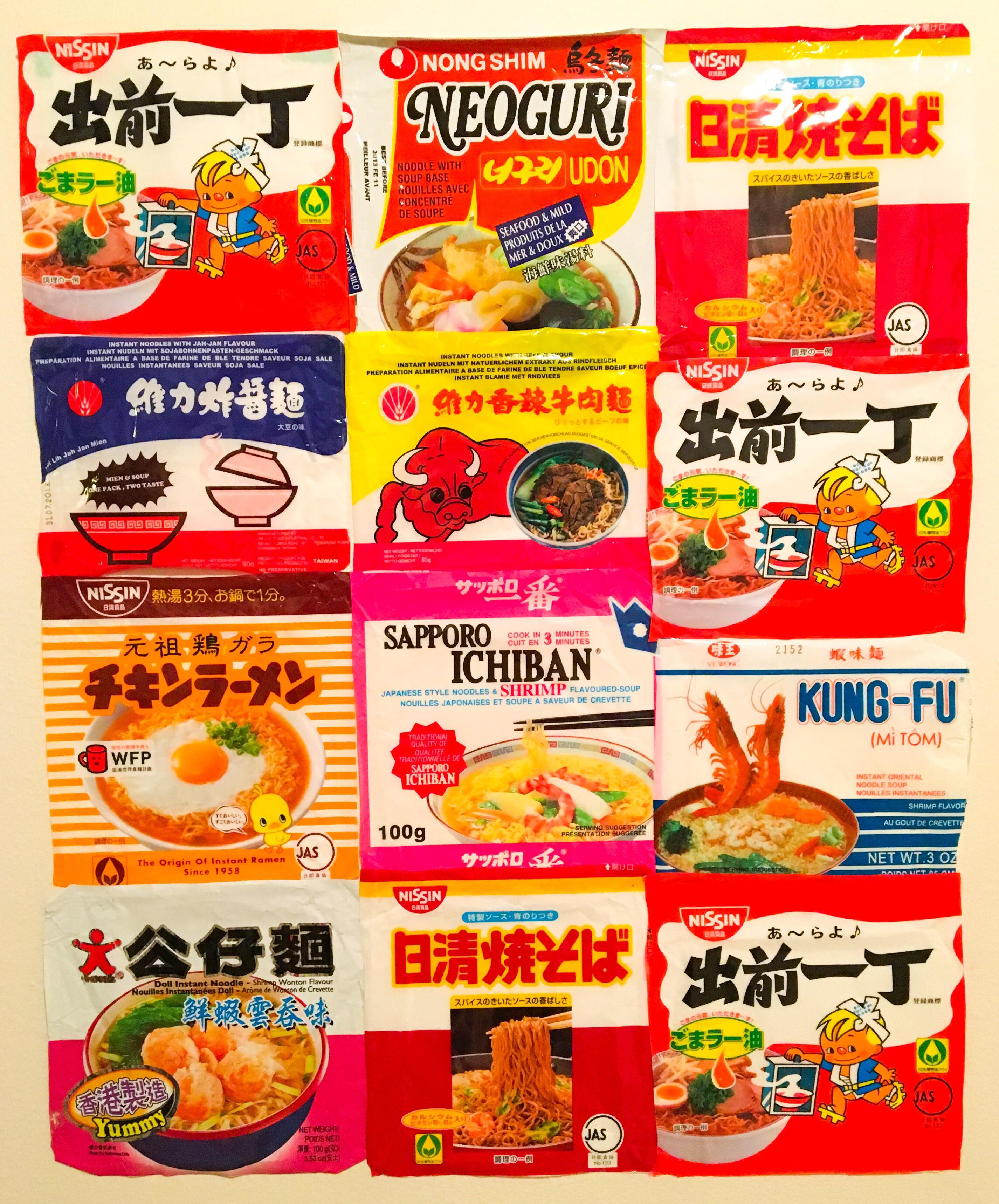 I put all my instant ramen packages on my wall after eating them! r/ramen