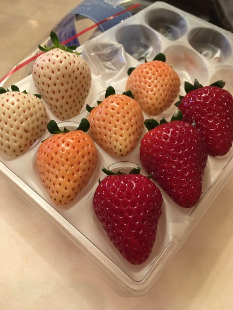 These strawberries from Japan come in three different shades r