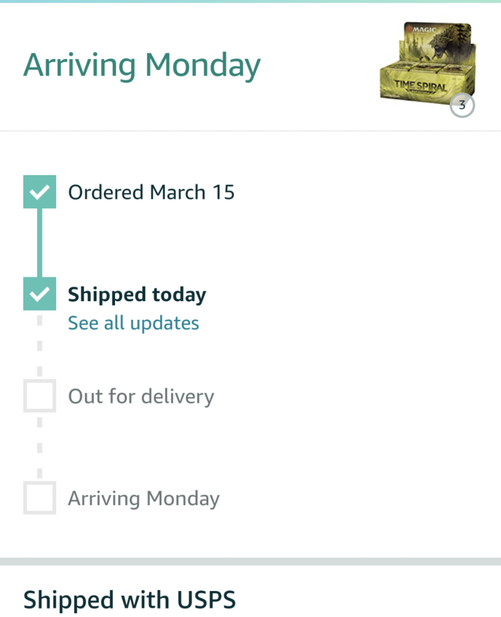 Amazon isn't cancelling all orders. 3/25 order (180/box) shipped today