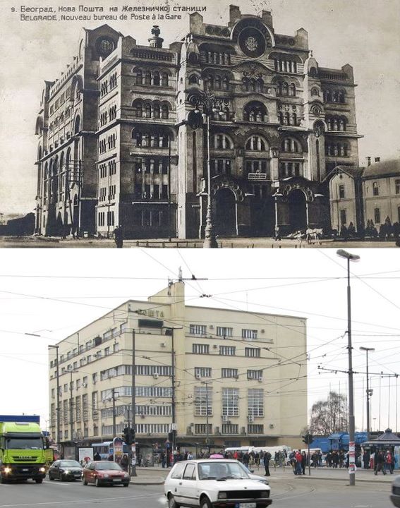 The before and after of the Belgrade post office. A full restoration of