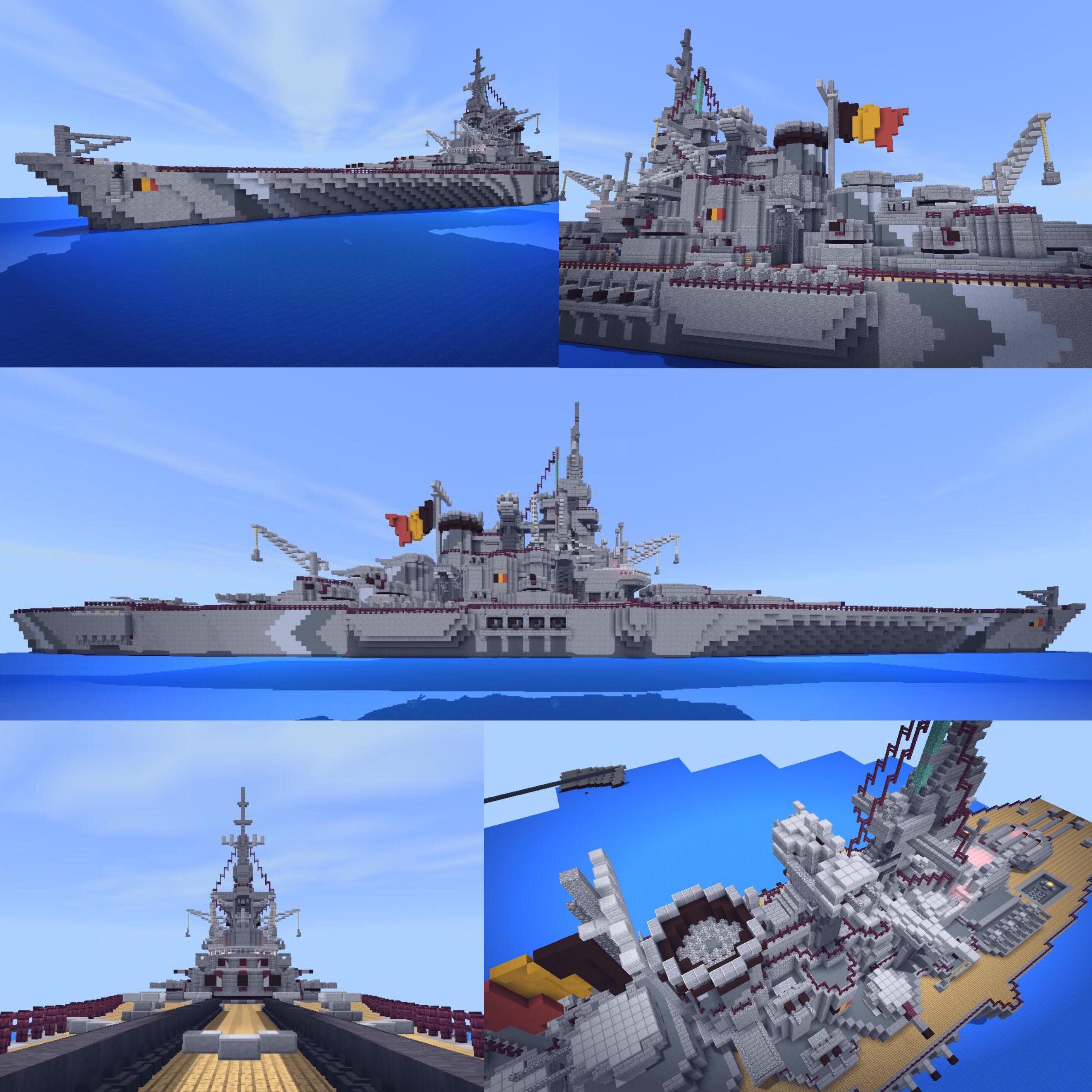 A battleship that i made on Pocket Edition. It’s around 300 blocks long