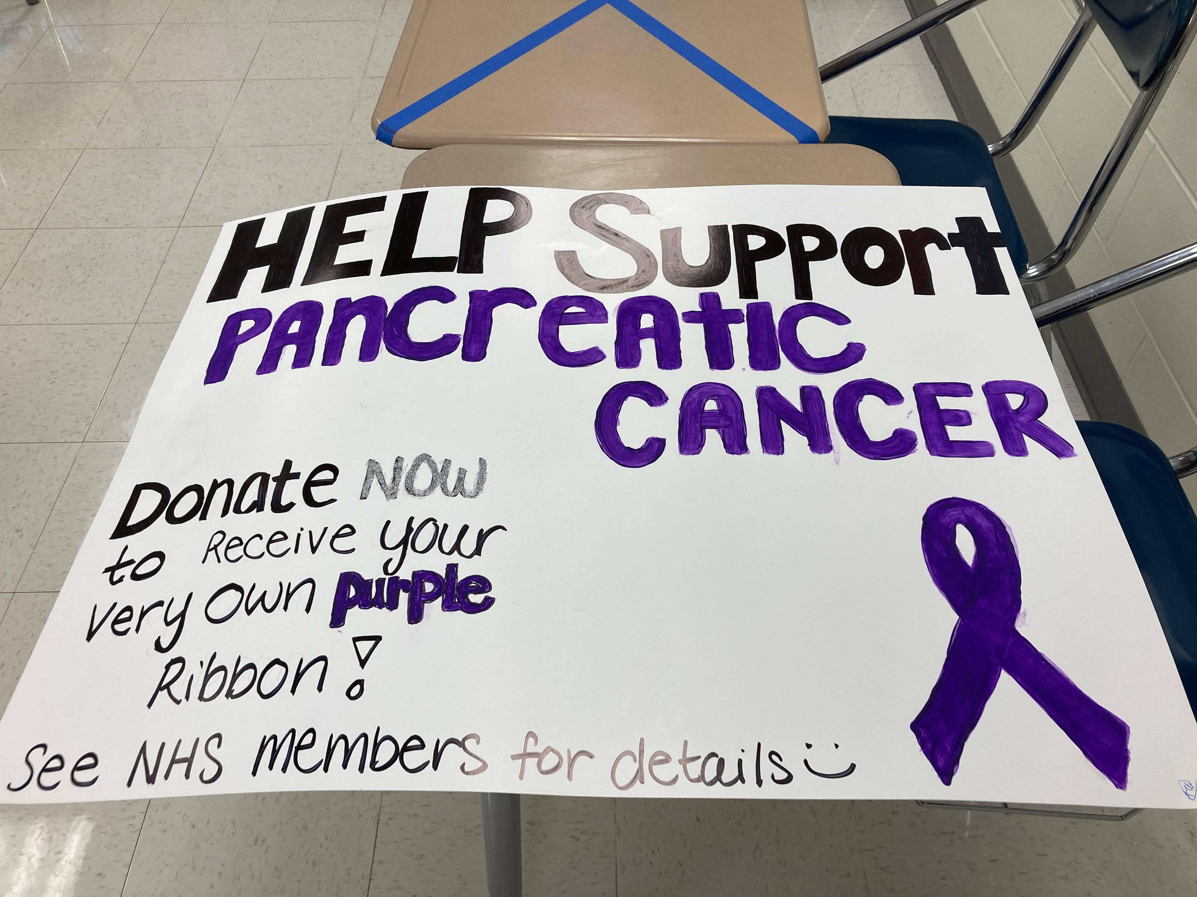 Our school’s chapter of the National Honor Society supports pancreatic